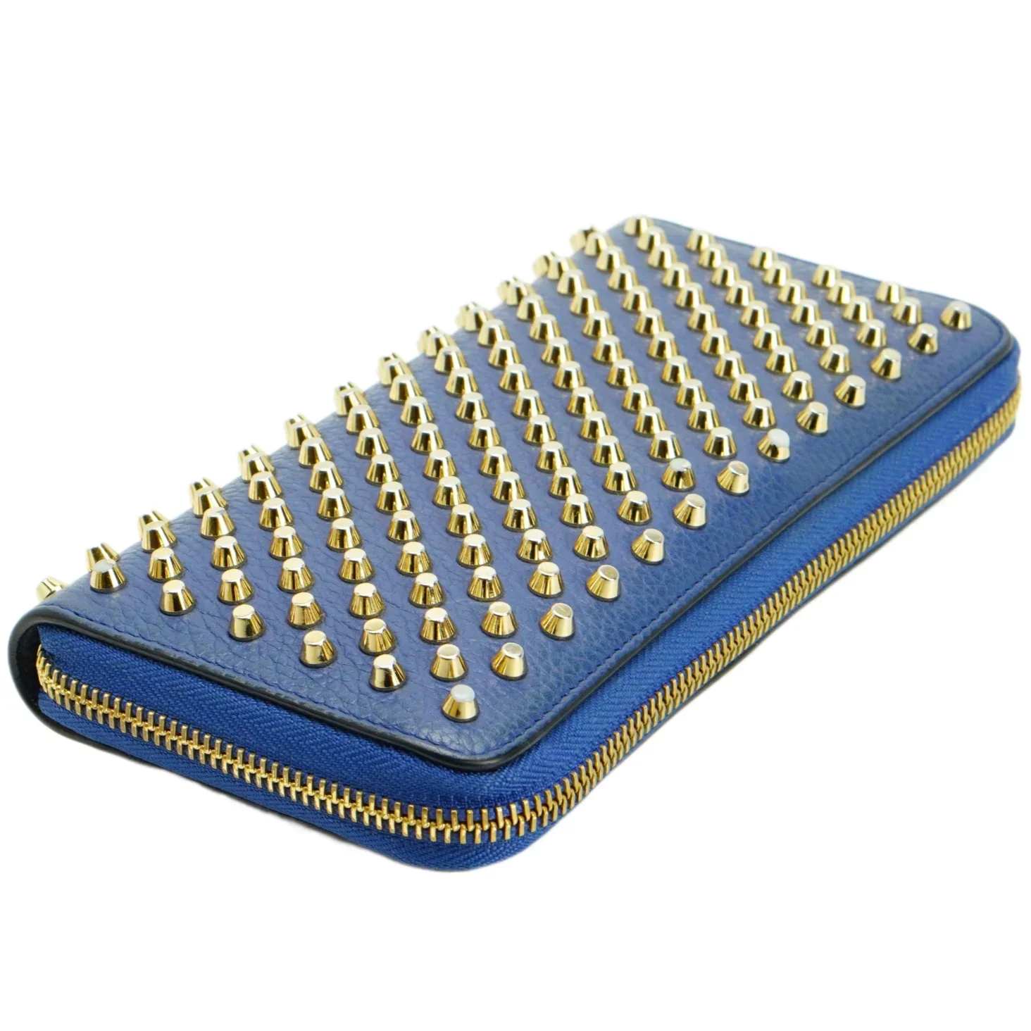 Christian Louboutin Panettone Spike Long Wallet Blue - Image 5