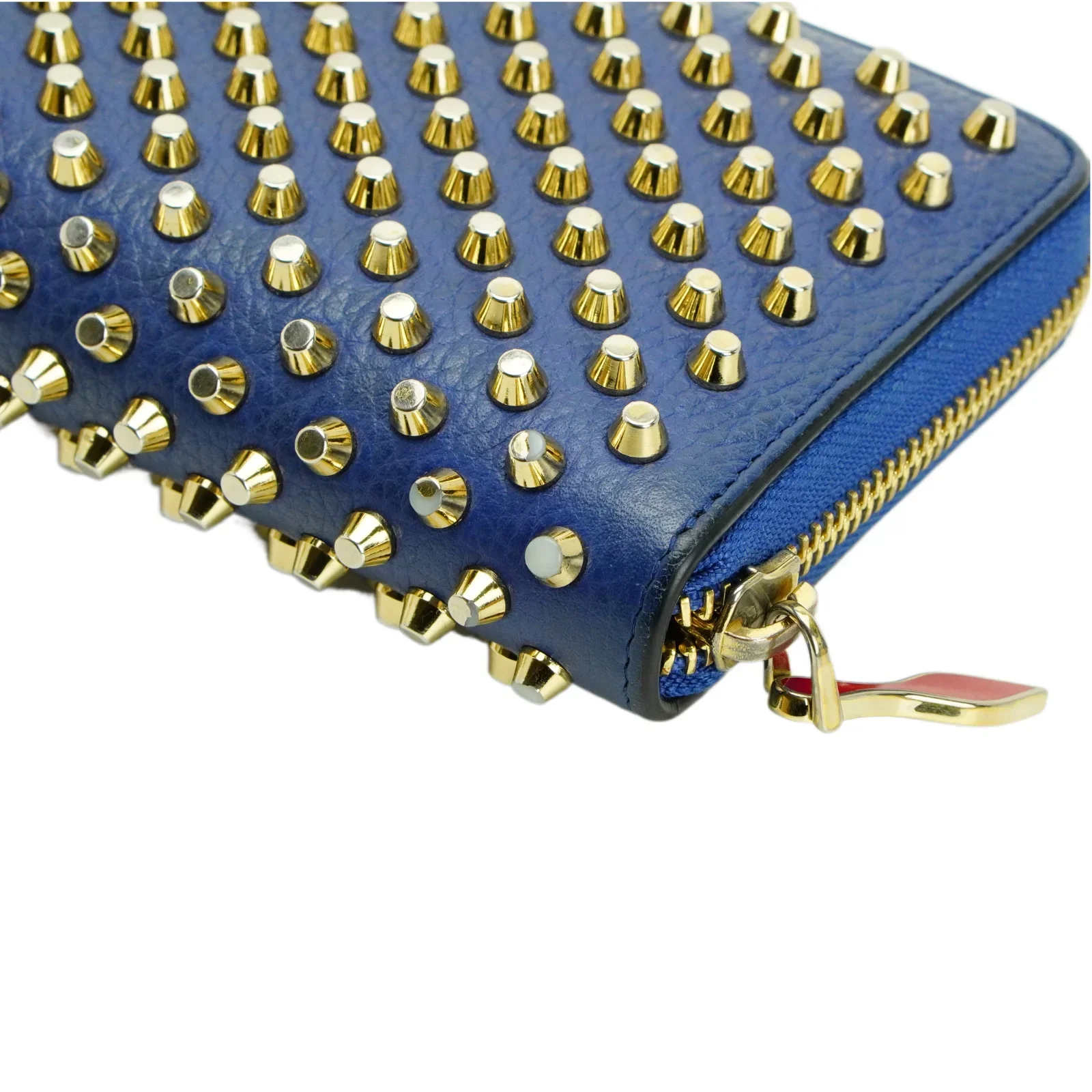 Christian Louboutin Panettone Spike Long Wallet Blue - Image 9