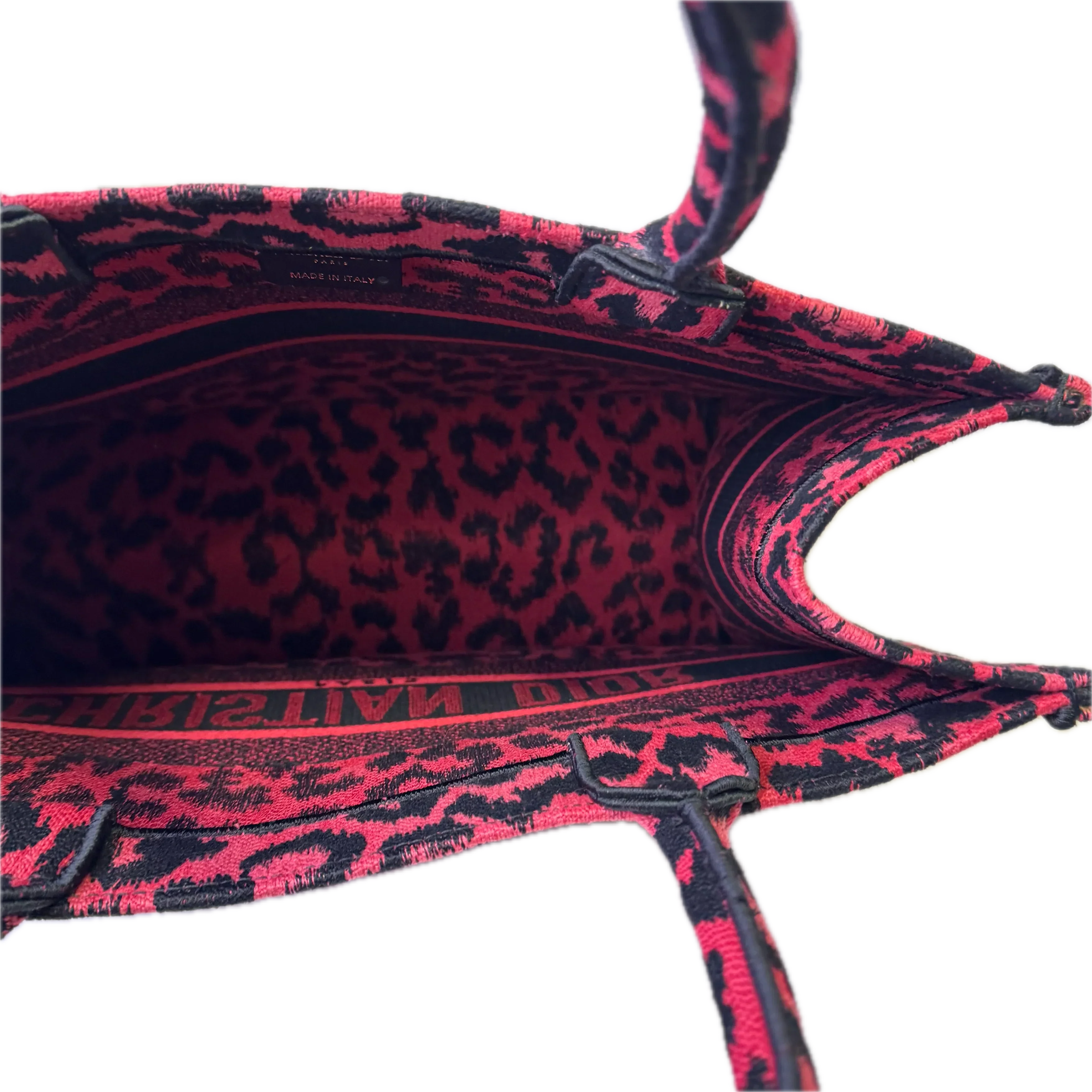 Dior Book Tote Medium Leopard Red - Image 3