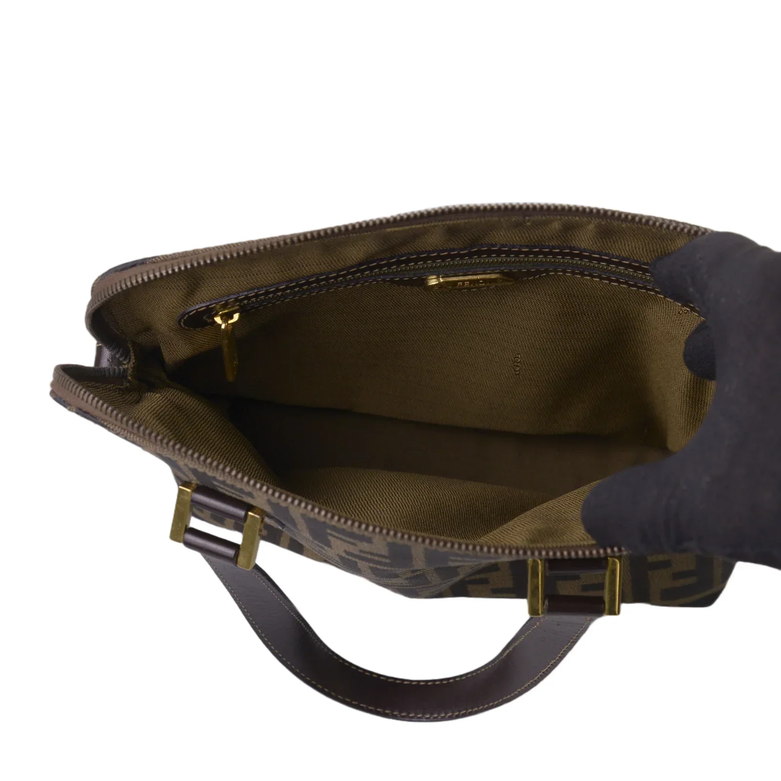 Fendi FF Zucca Monogram Handbag Tobacco - Image 10