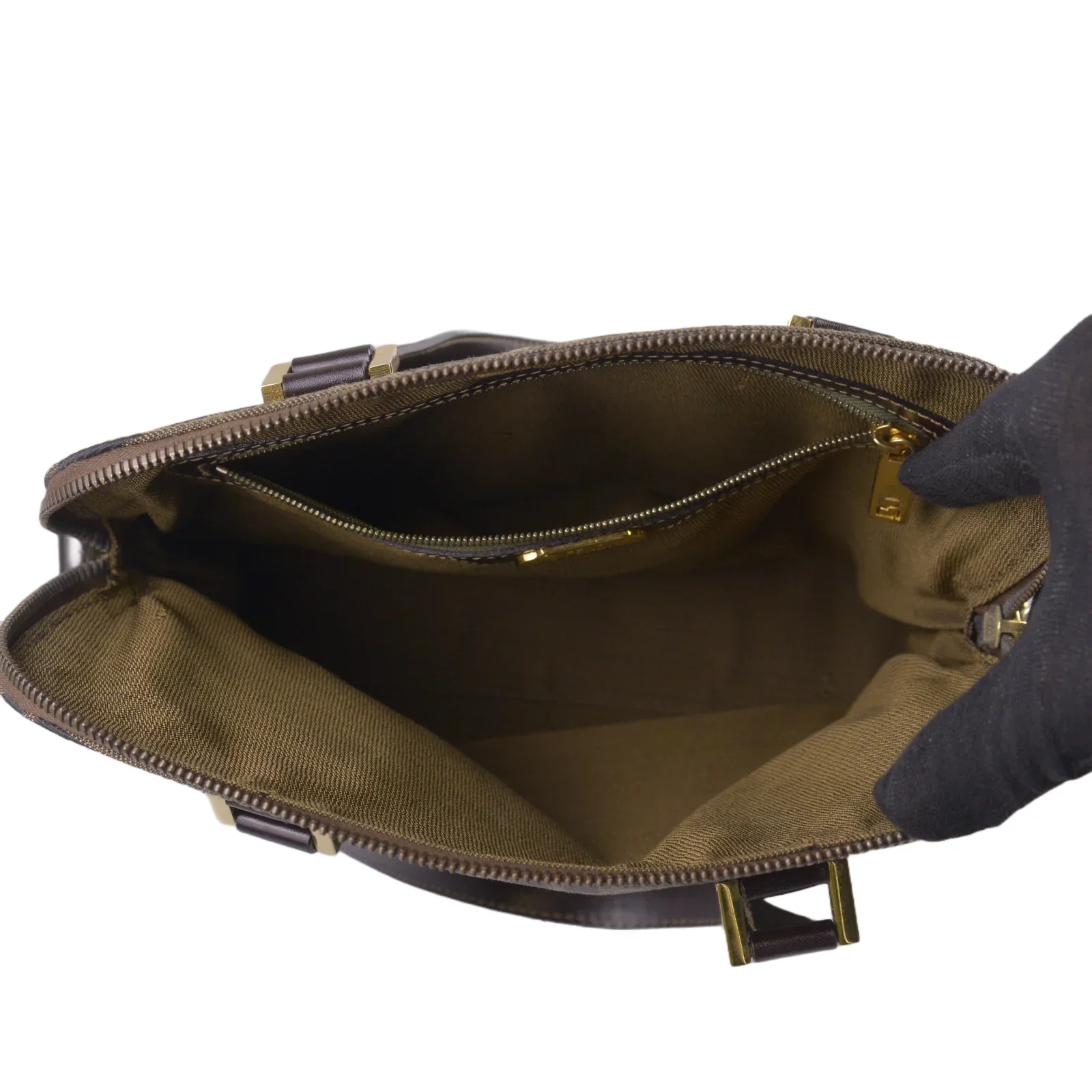 Fendi FF Zucca Monogram Handbag Tobacco - Image 11