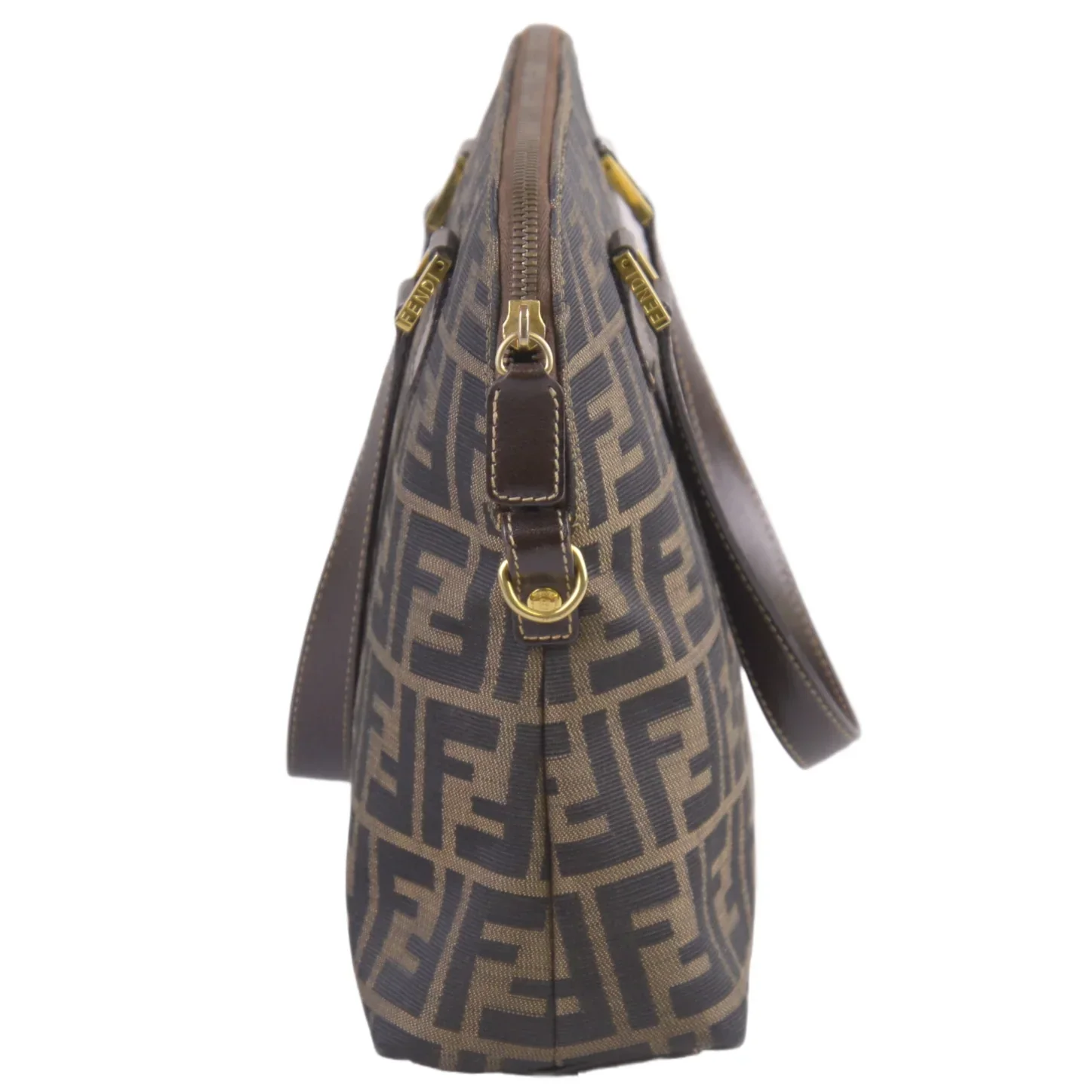 Fendi FF Zucca Monogram Handbag Tobacco - Image 3