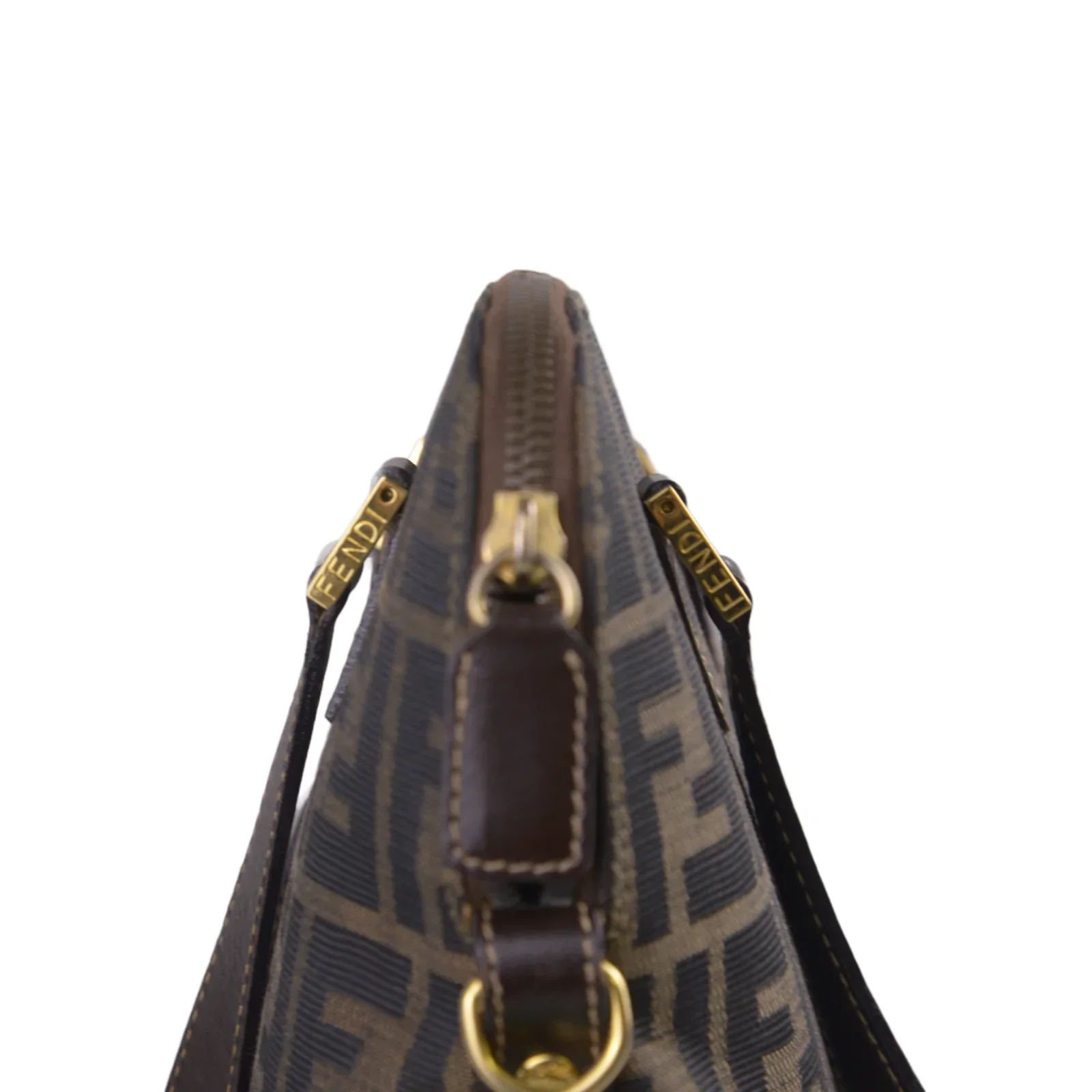 Fendi FF Zucca Monogram Handbag Tobacco - Image 6
