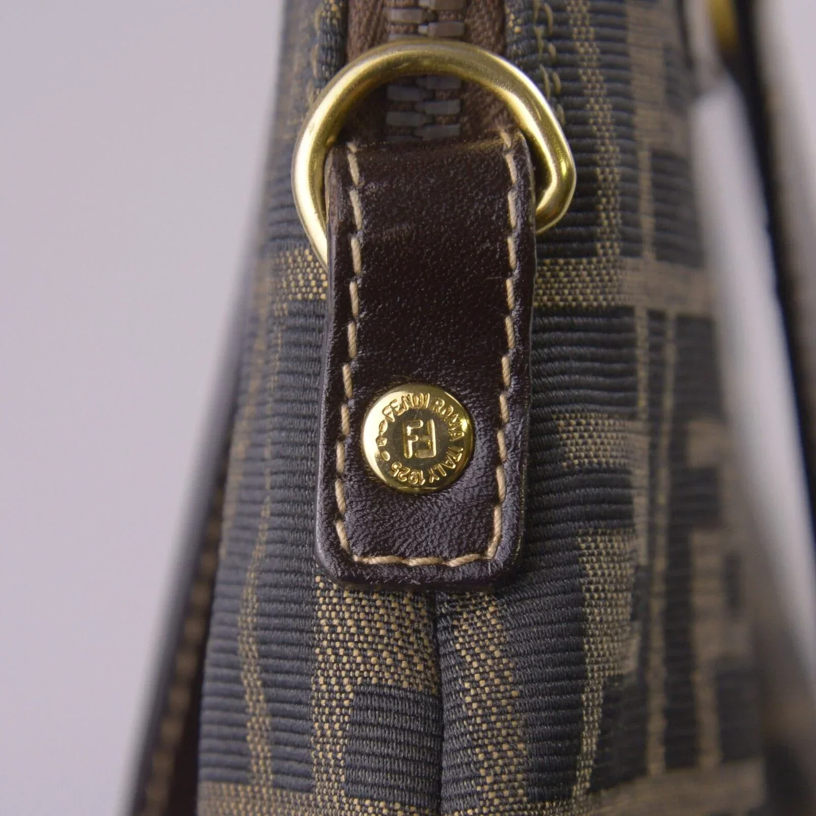 Fendi FF Zucca Monogram Handbag Tobacco - Image 7