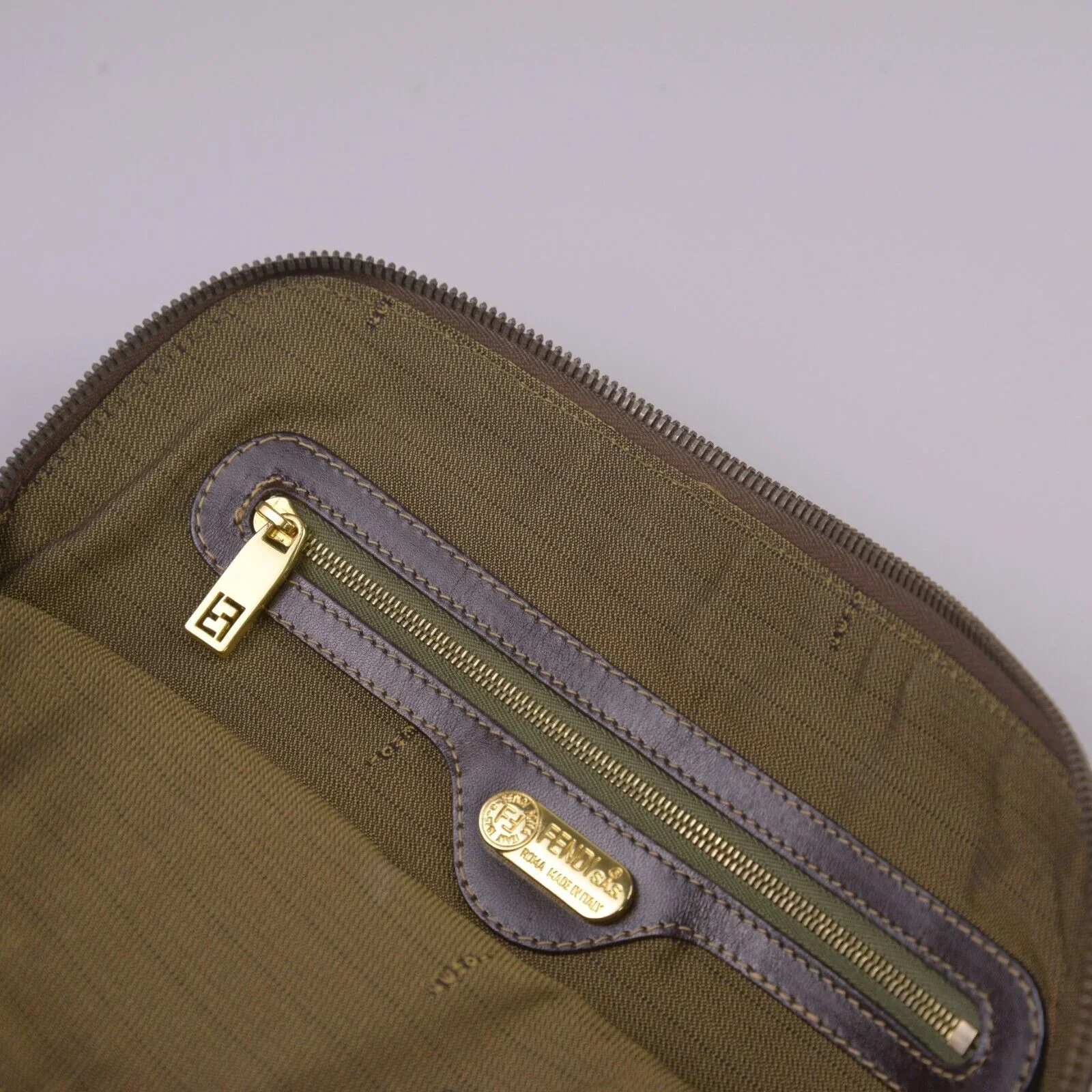 Fendi FF Zucca Monogram Handbag Tobacco - Image 9