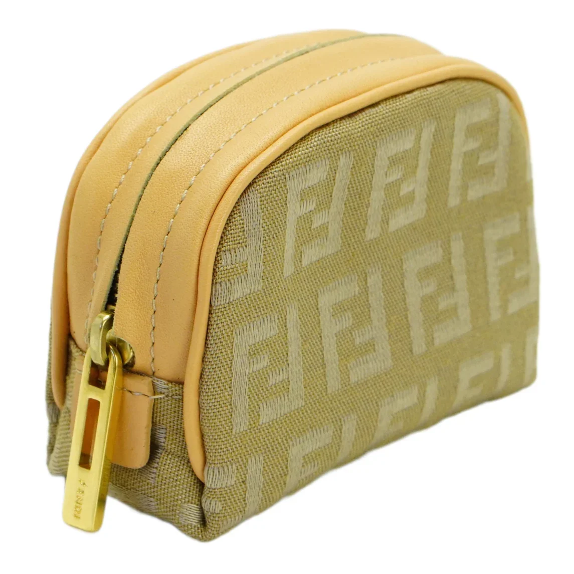 Fendi Zucca Zipped Coin Purse Beige - Image 4