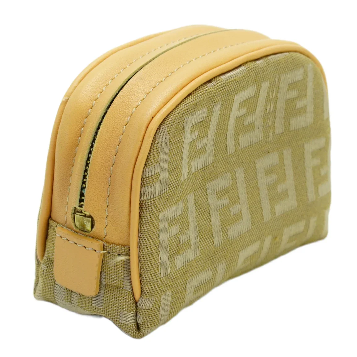 Fendi Zucca Zipped Coin Purse Beige - Image 5