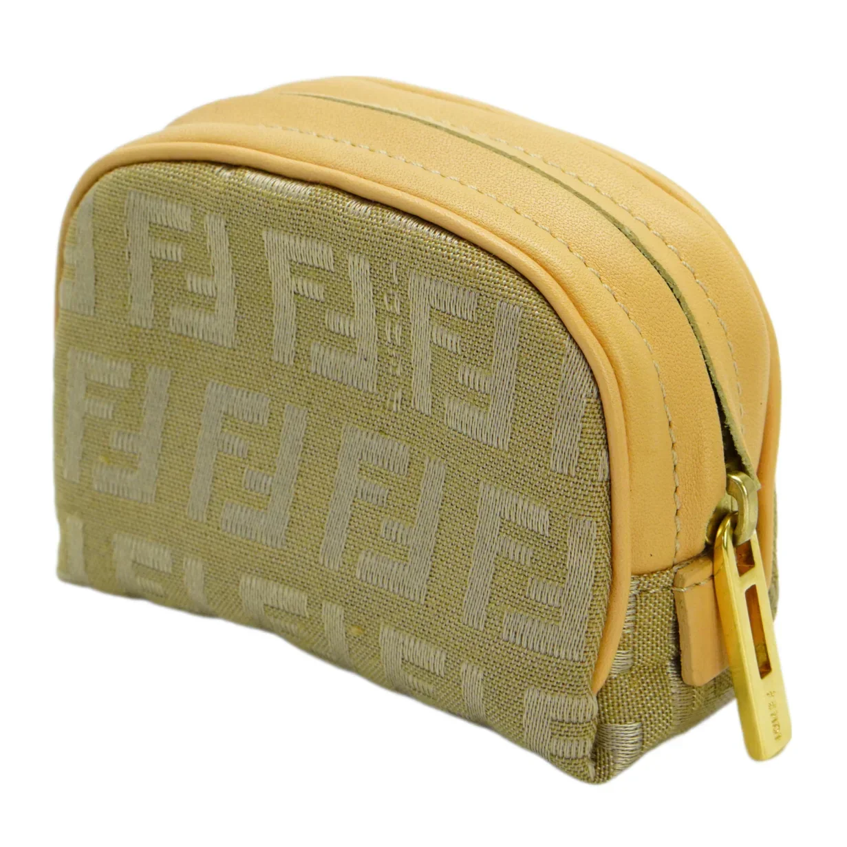 Fendi Zucca Zipped Coin Purse Beige - Image 6