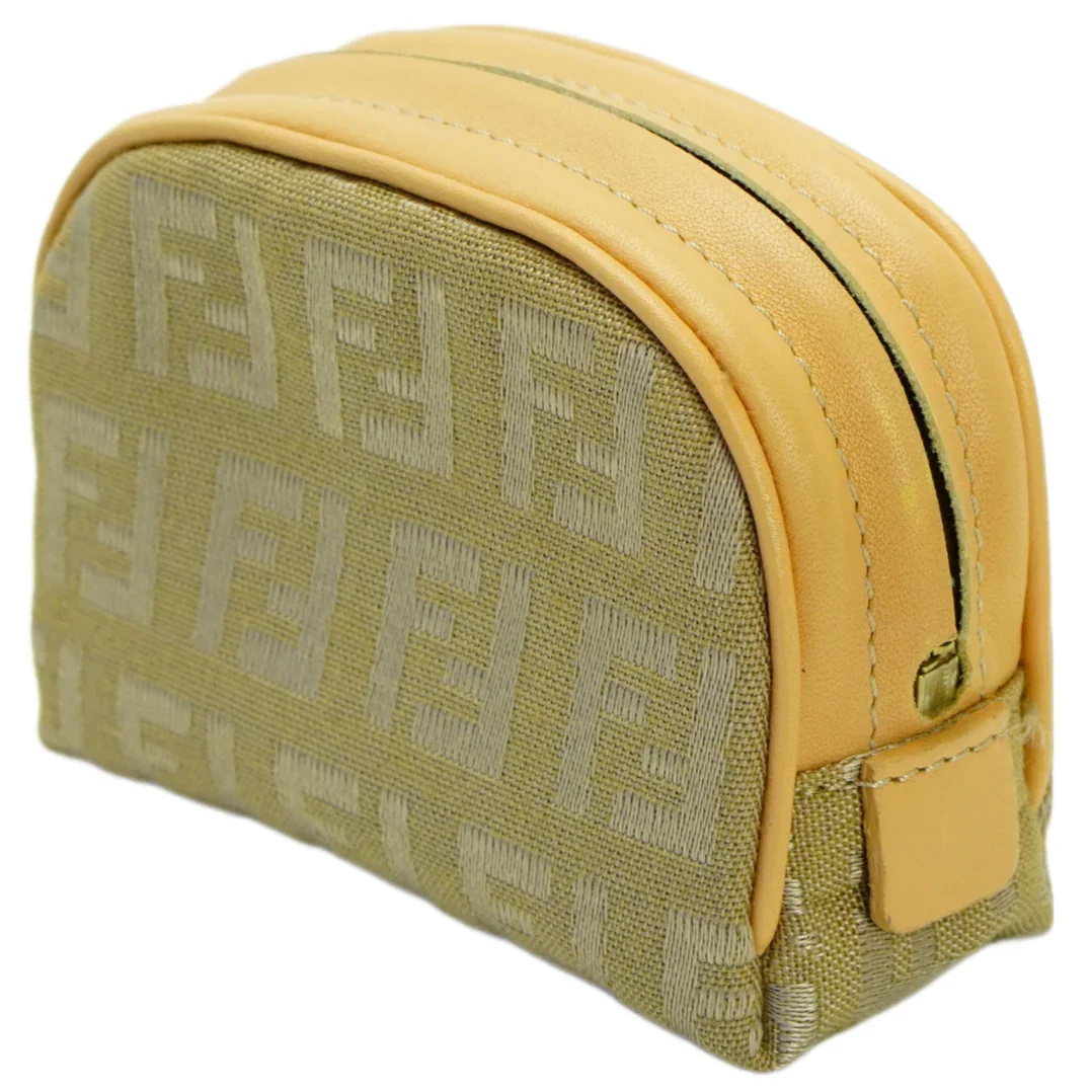 Fendi Zucca Zipped Coin Purse Beige - Image 7
