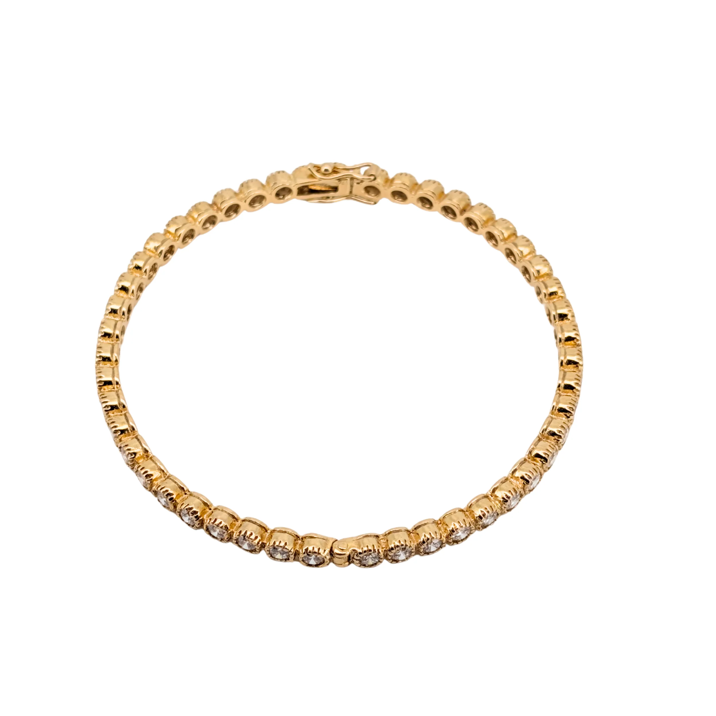 3.00Ct Natural Diamond Full Eternity Bangle In 18K Yellow Gold - Image 3