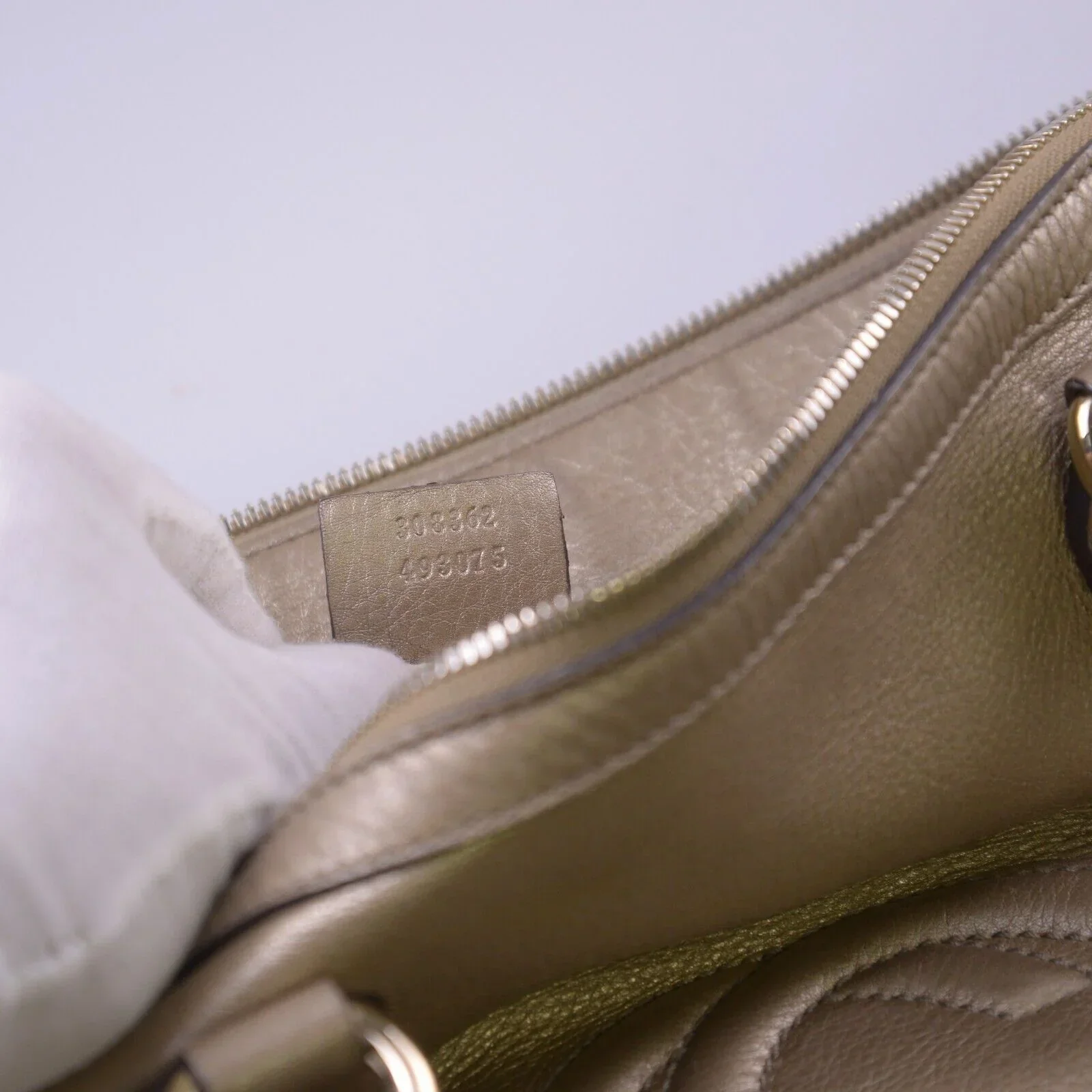 Gucci Interlocking GG Soho Working Tote Bag, Metallic Champagne - Image 12