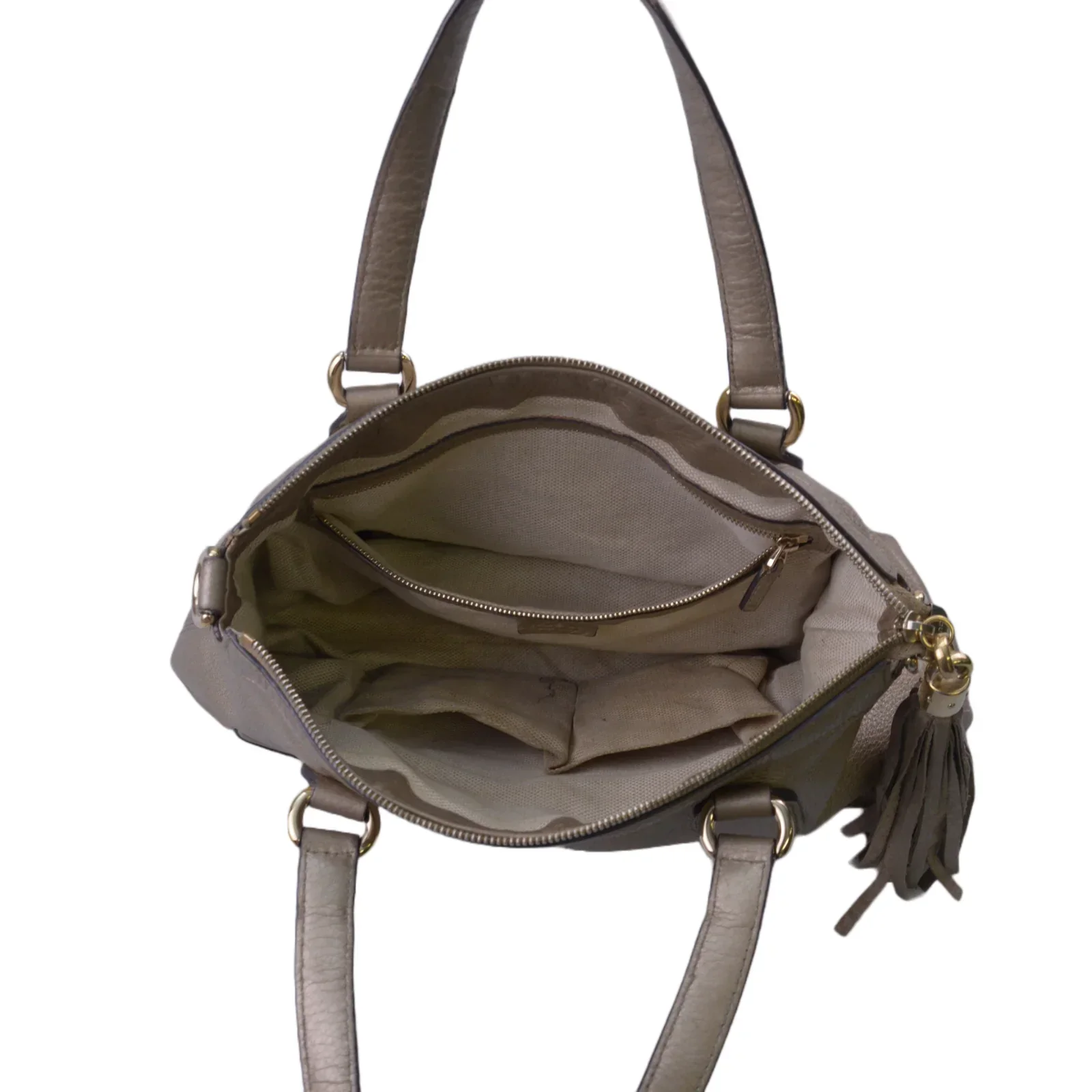 Gucci Interlocking GG Soho Working Tote Bag, Metallic Champagne - Image 15