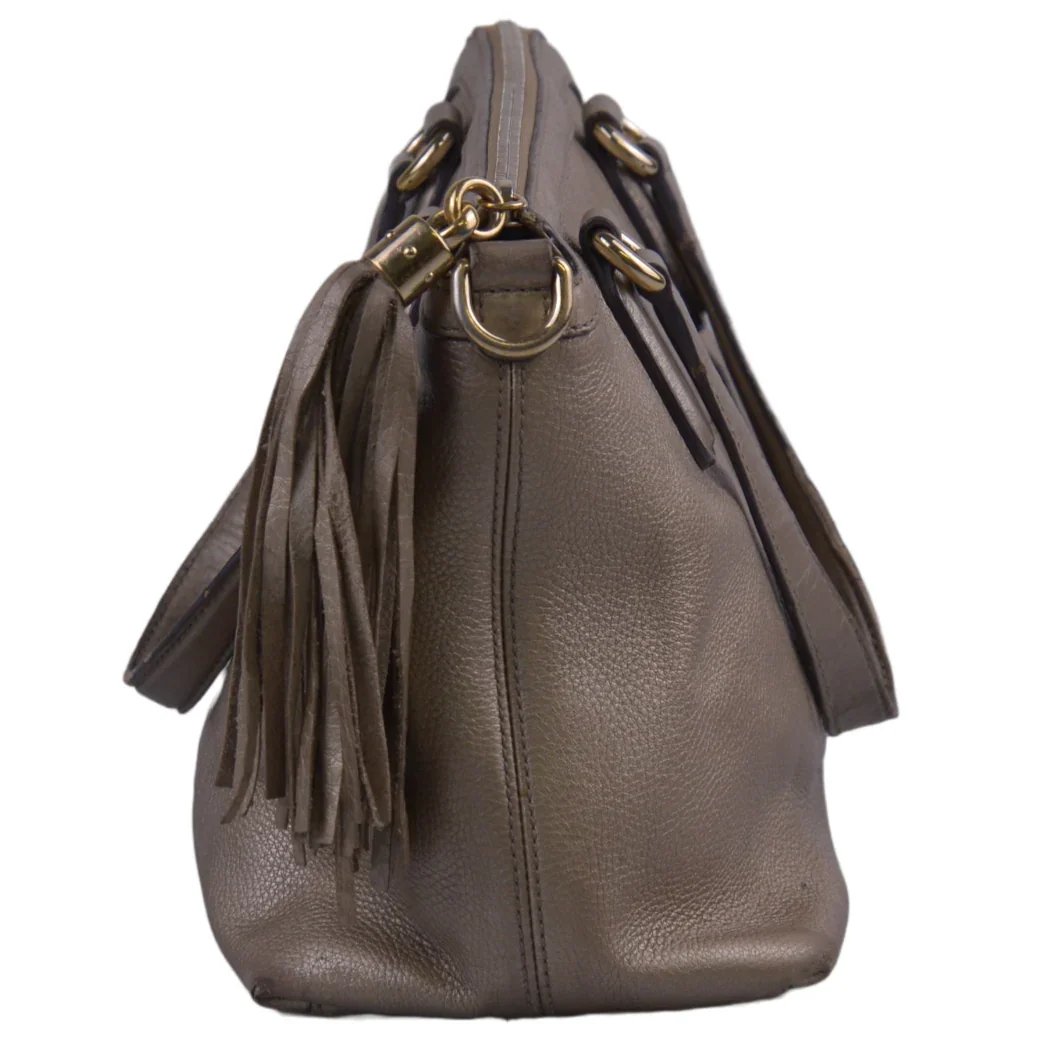 Gucci Interlocking GG Soho Working Tote Bag, Metallic Champagne - Image 3