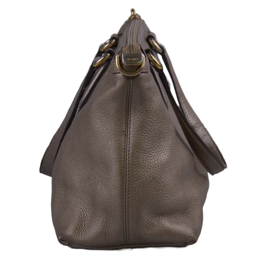 Gucci Interlocking GG Soho Working Tote Bag, Metallic Champagne - Image 4