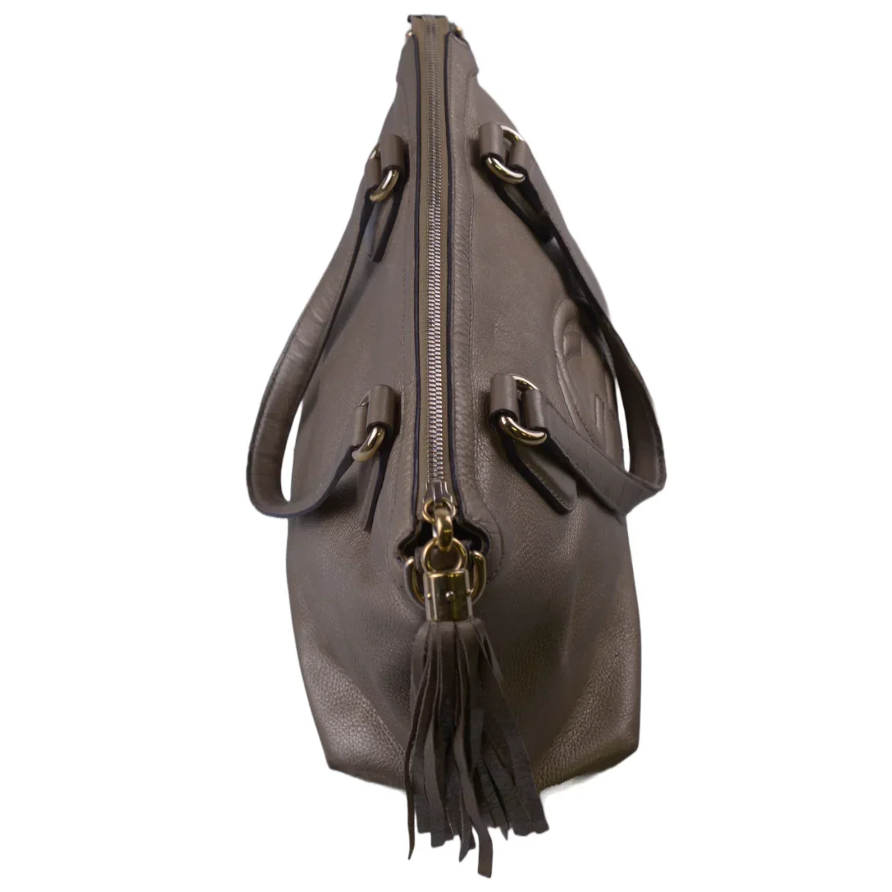 Gucci Interlocking GG Soho Working Tote Bag, Metallic Champagne - Image 6