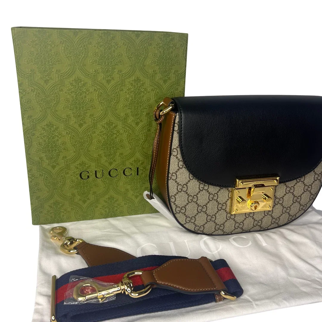 Gucci Padlock Medium GG Supreme Saddle Messenger Bag - Image 15