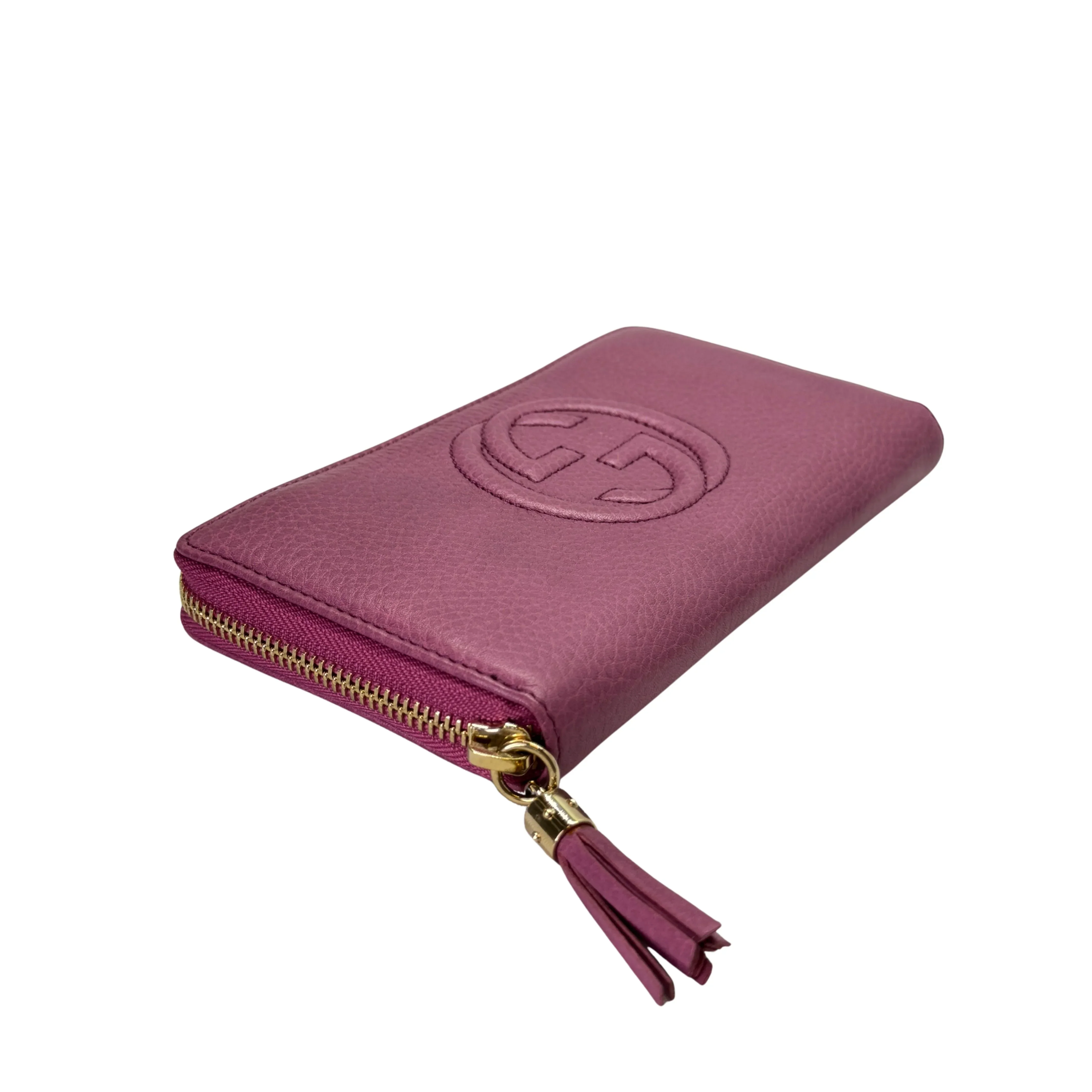 Gucci Pebbled Calfskin Soho Wallet Pink - Image 4