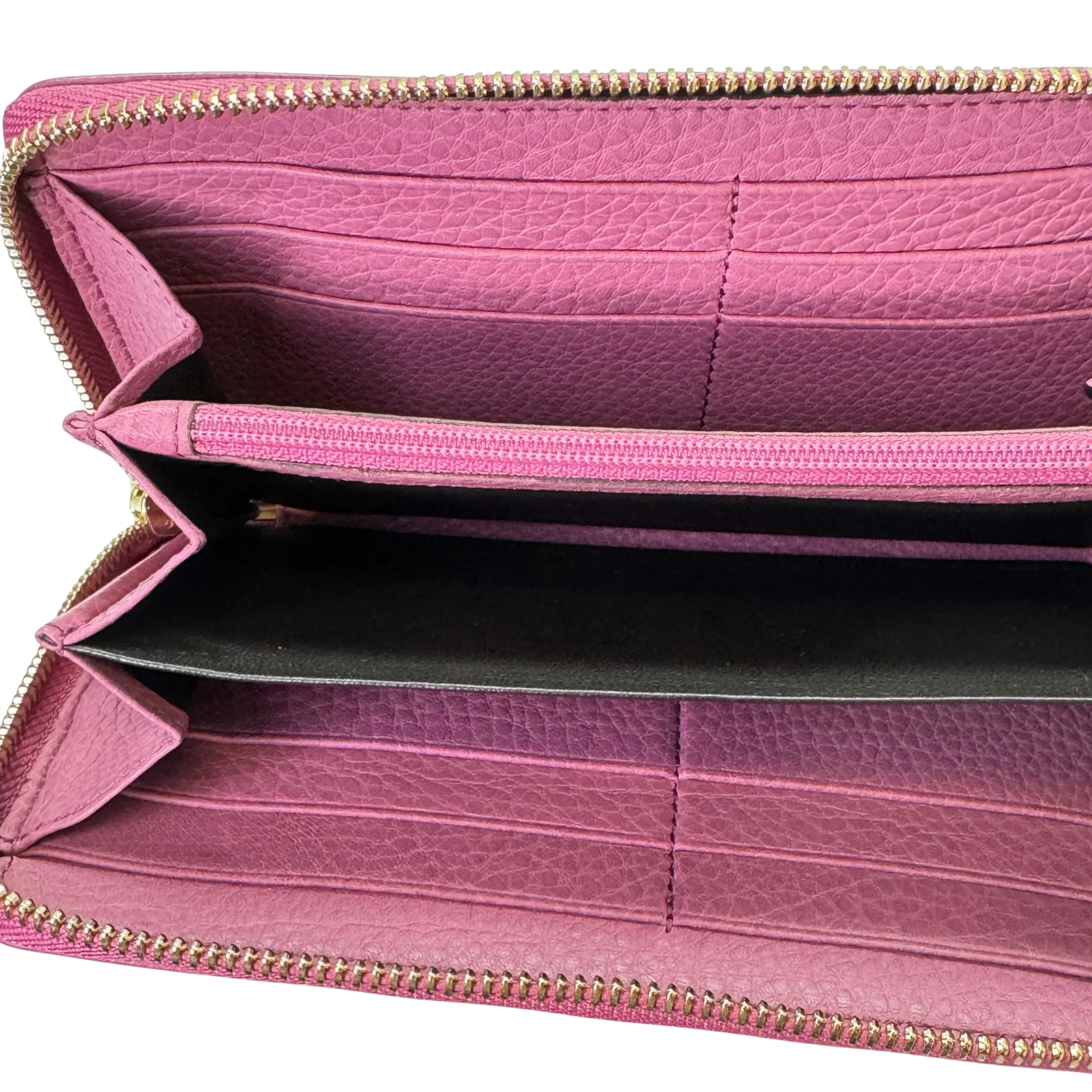 Gucci Pebbled Calfskin Soho Wallet Pink - Image 6