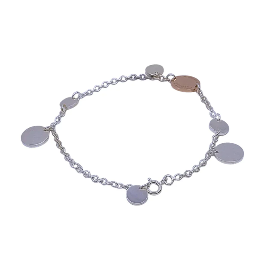 Hermes Confettis Ex-libris 18k Rose Gold & Silver Bracelet - Image 3