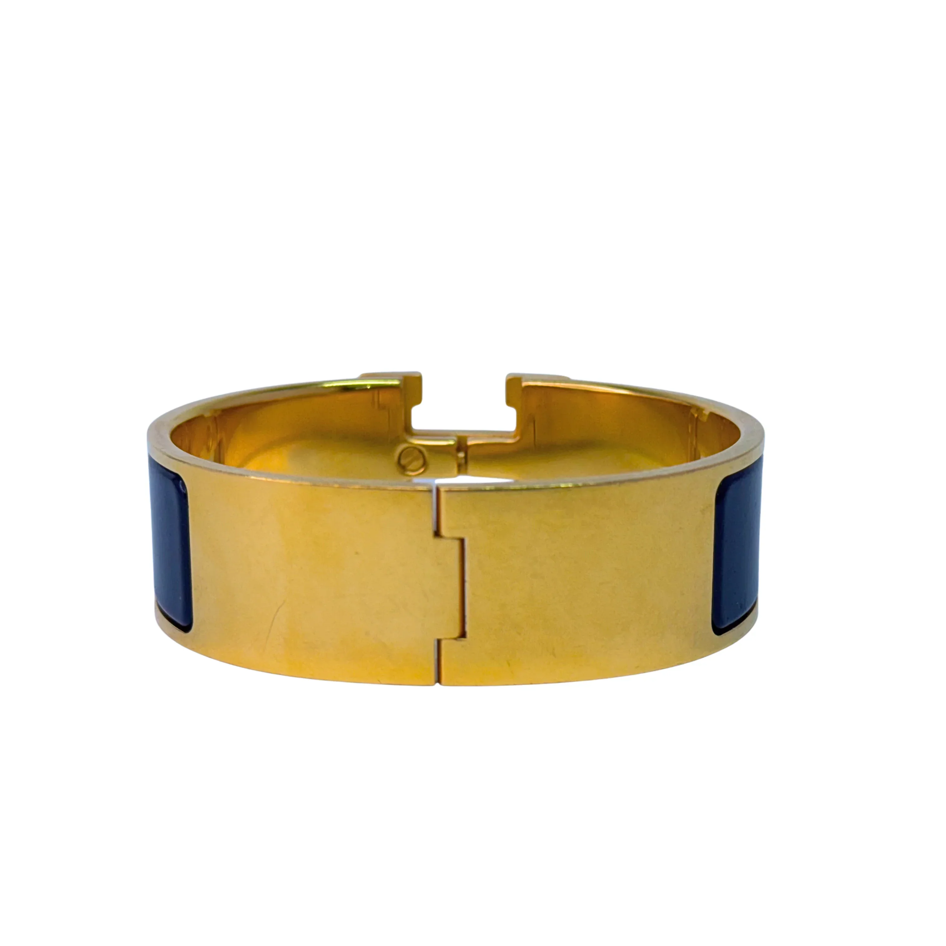 Hermes Clic Clac H Ultramarine Enamel Gold Hardware Bracelet - Image 3