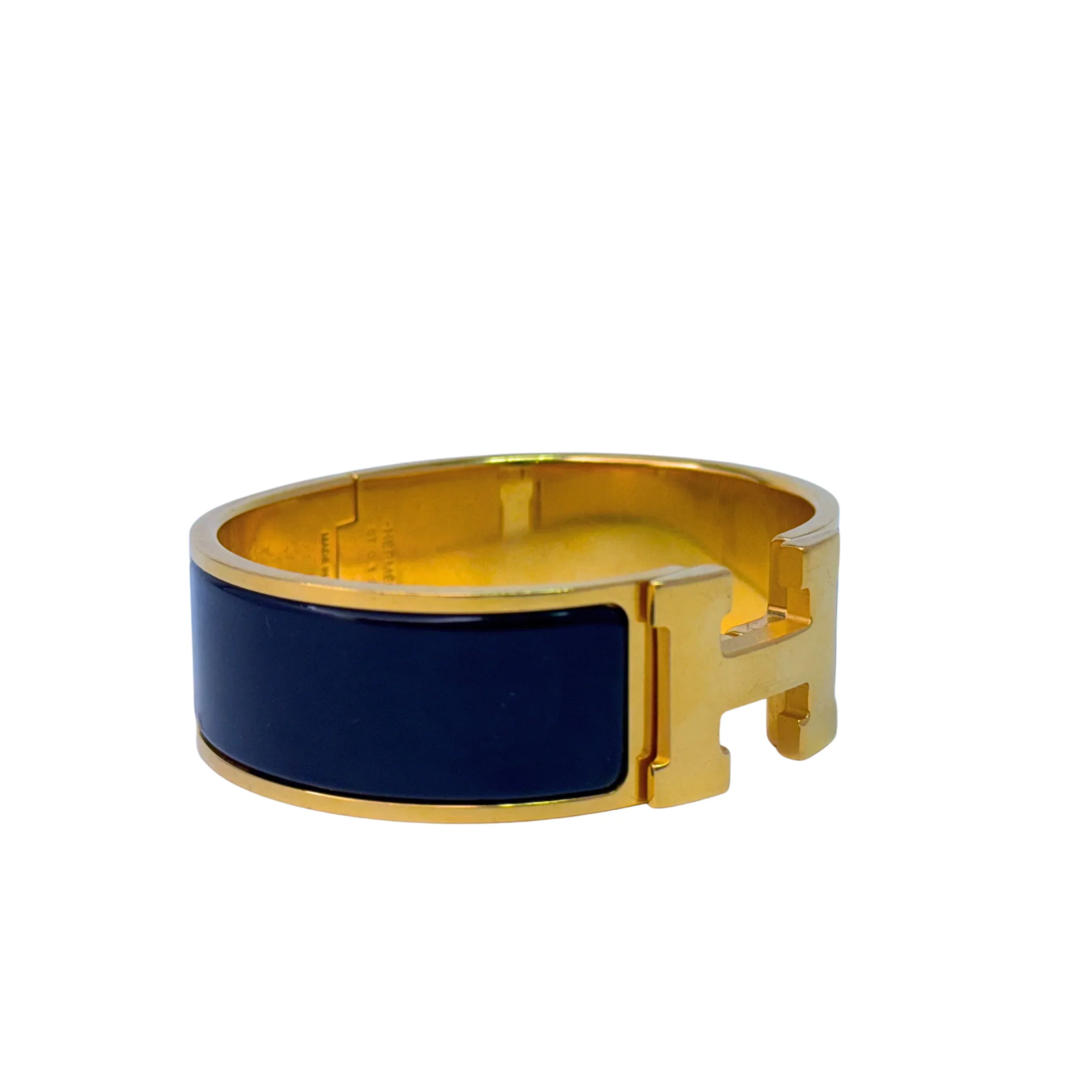 Hermes Clic Clac H Ultramarine Enamel Gold Hardware Bracelet - Image 5