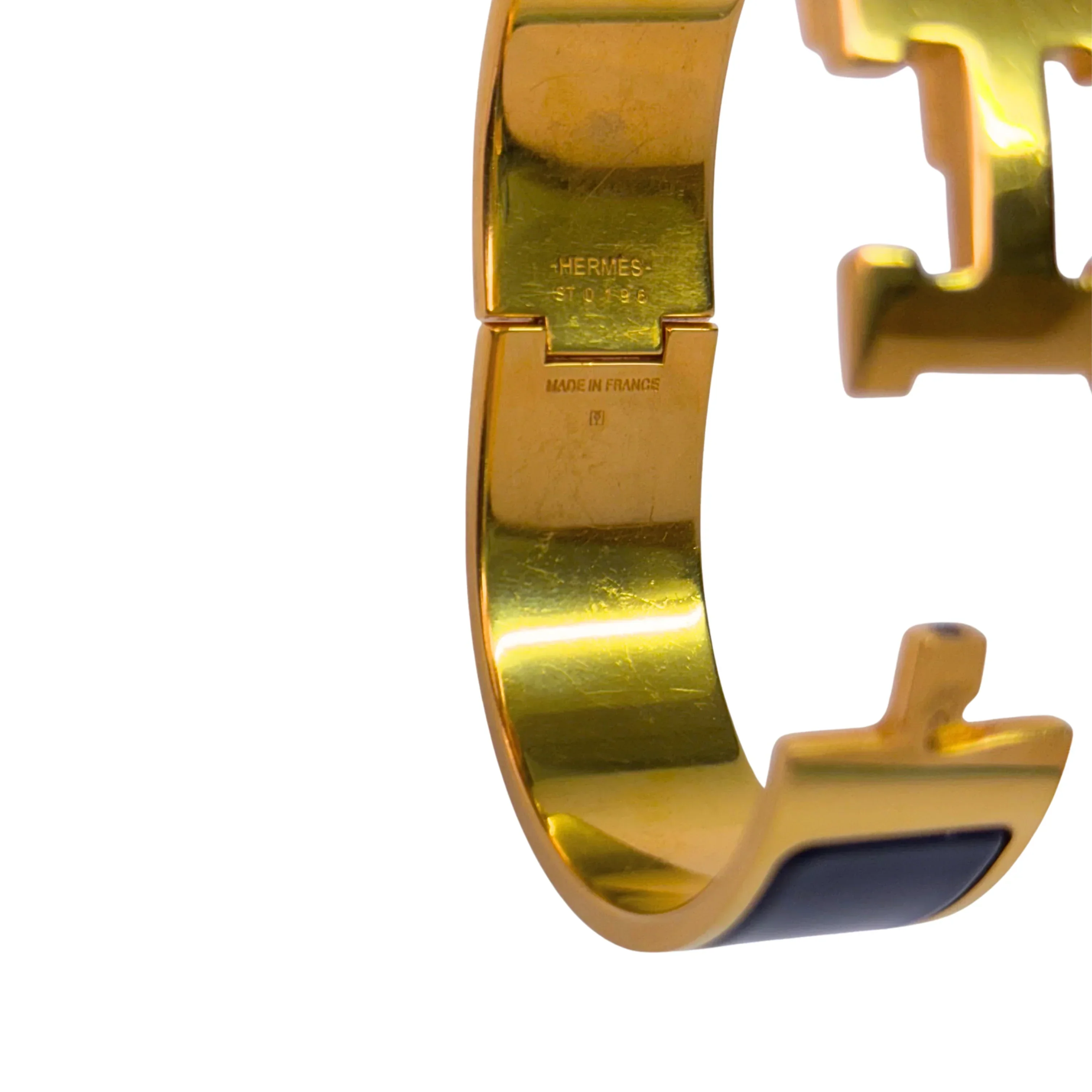 Hermes Clic Clac H Ultramarine Enamel Gold Hardware Bracelet - Image 7