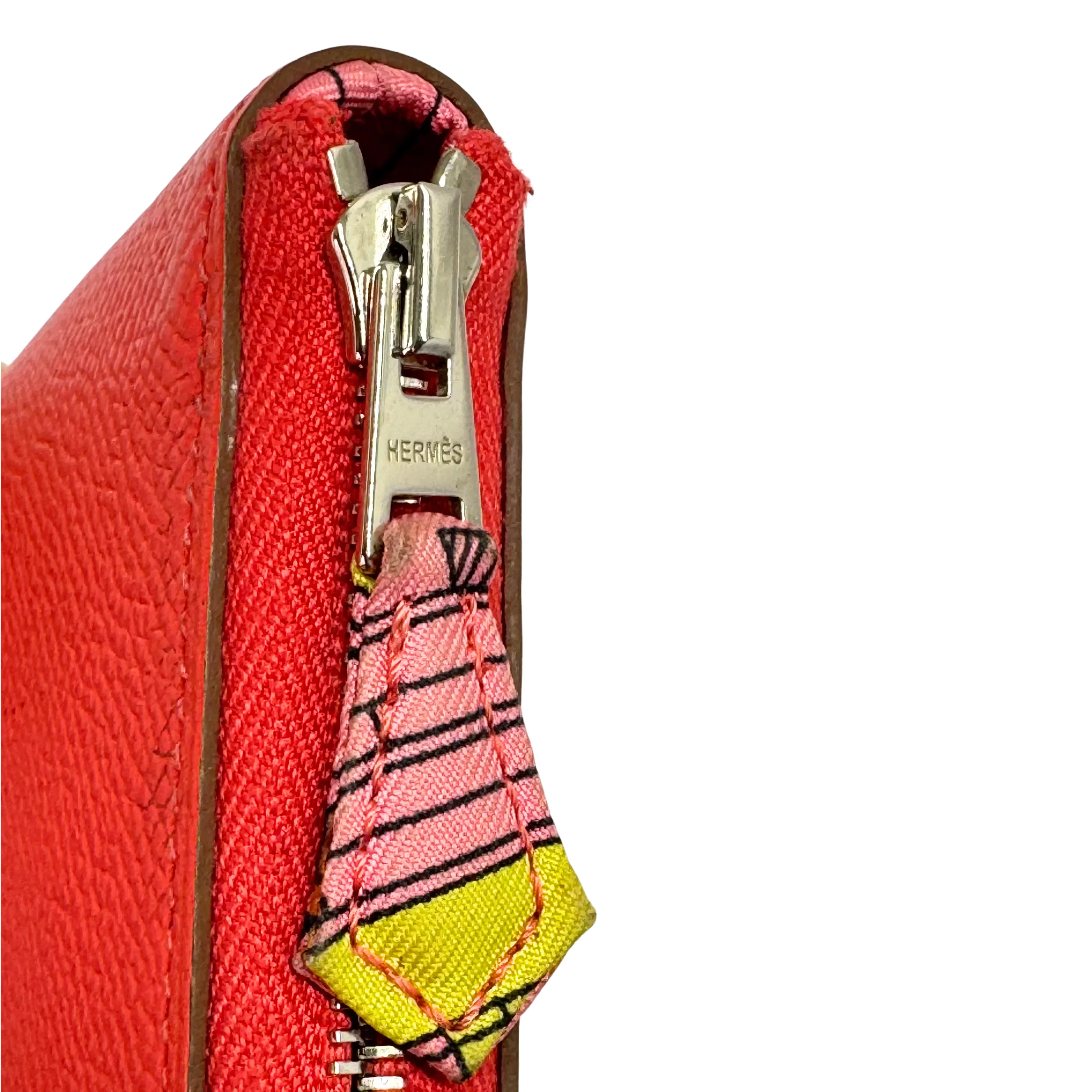 Hermés Epsom Silk'in Wallet Leather Red - Image 9