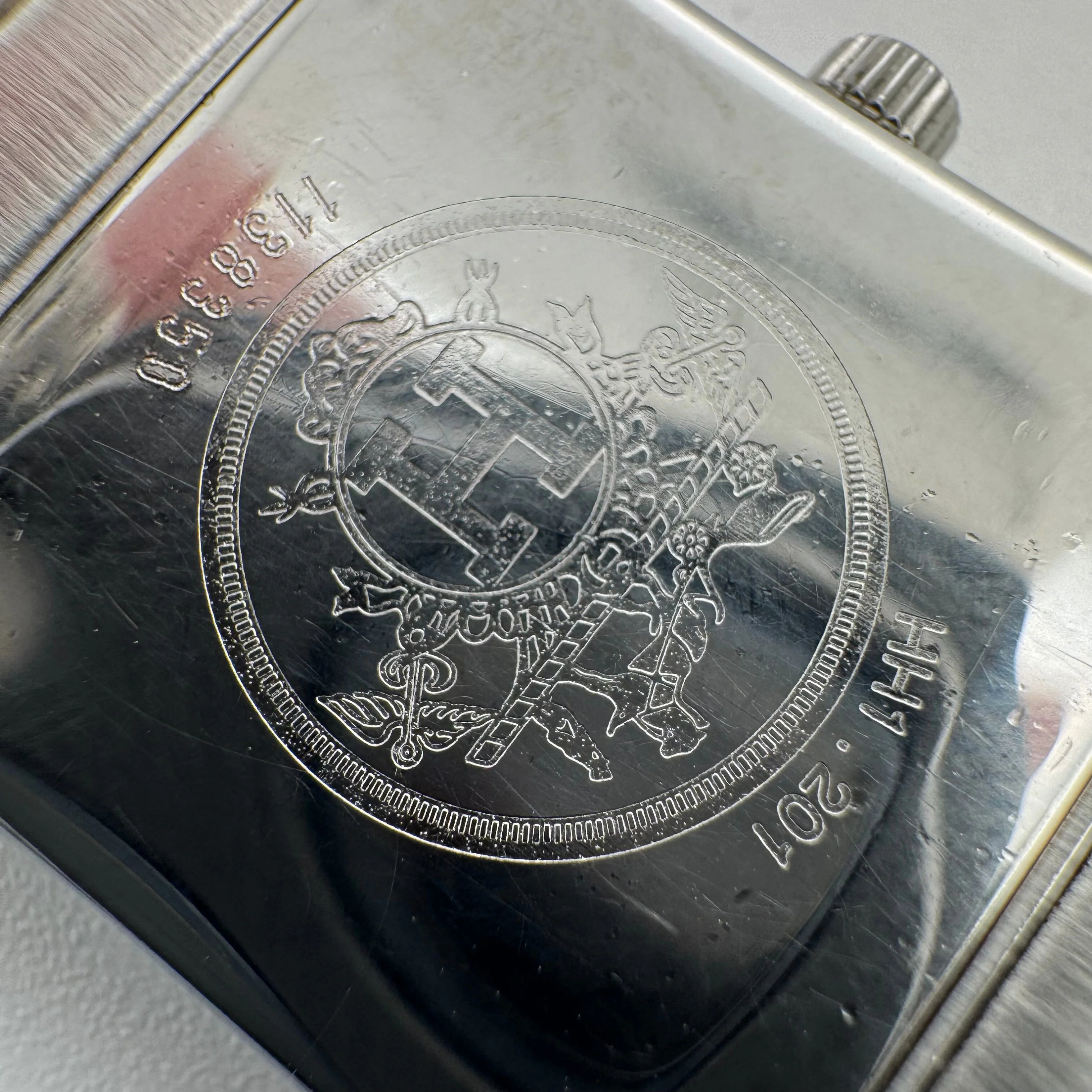 Hermes Heure H HH1.210 Watch stainless steel orange/pink guilloché dial - Image 4