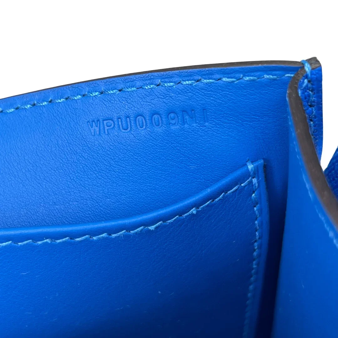 HERMÈS Geta Bag Bleu Electrique Mysore Goatskin 2024 Stamp - Image 11