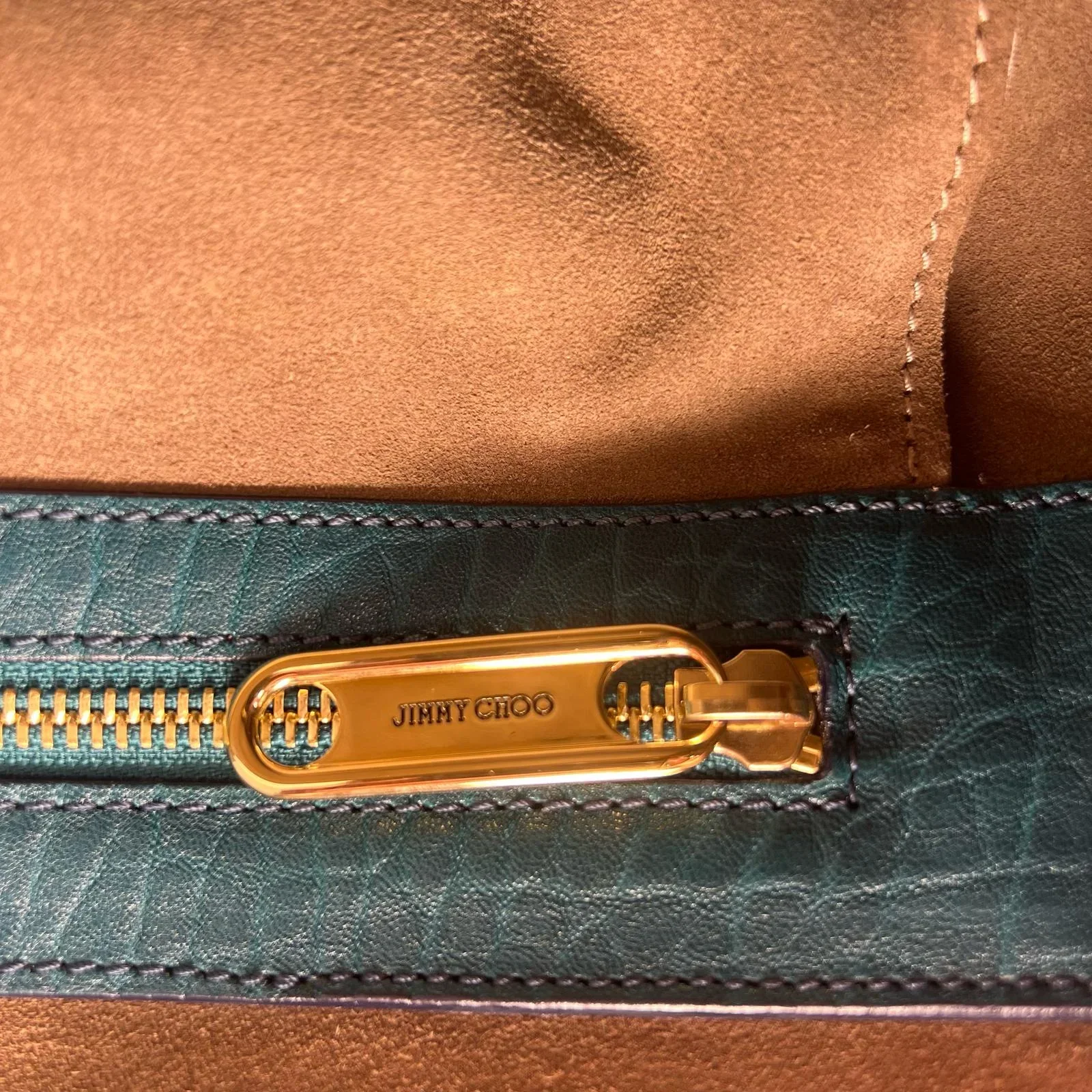 Jimmy Choo Lockett/XB Medium Bag – Teal Leather & Leopard Pony Hair - Image 10