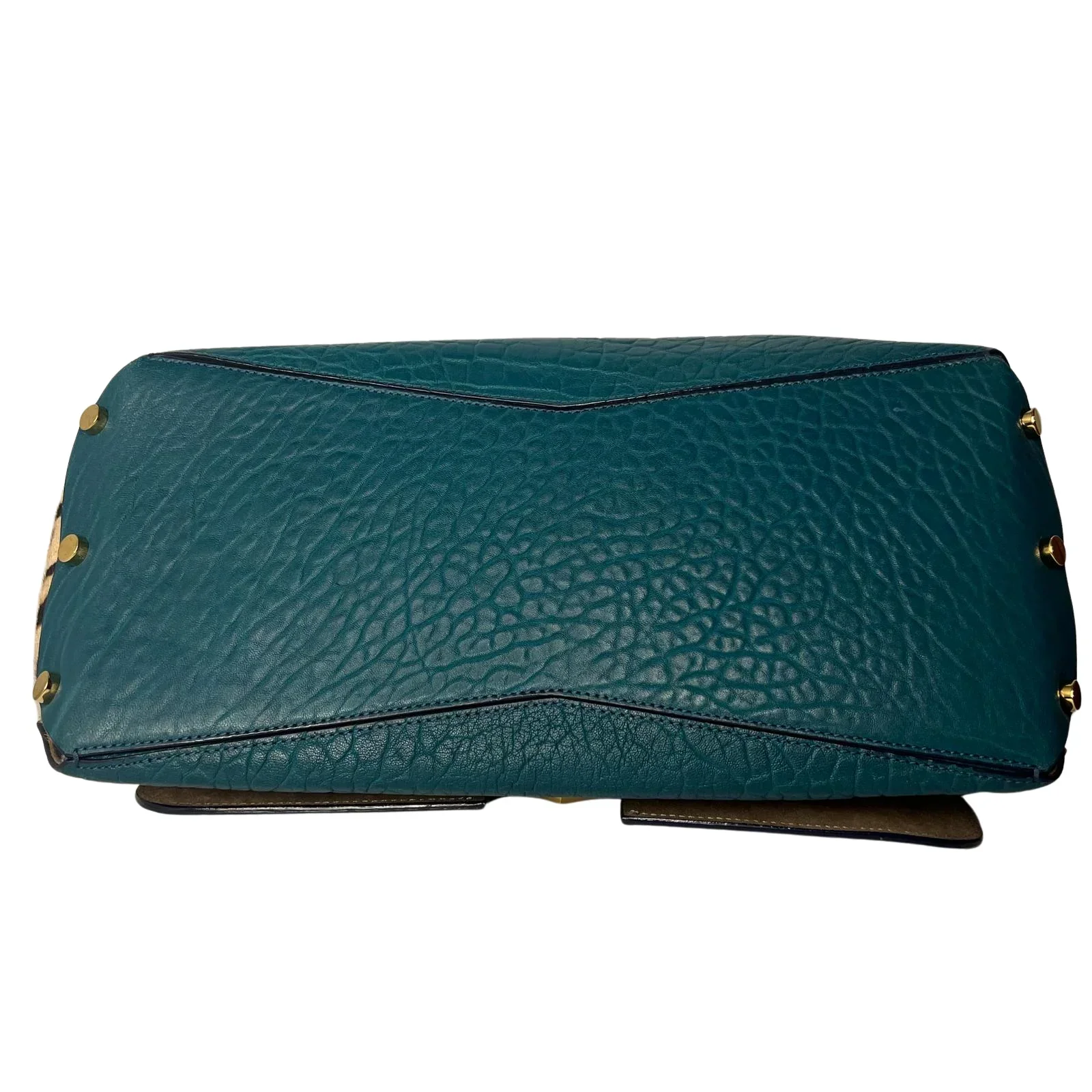 Jimmy Choo Lockett/XB Medium Bag – Teal Leather & Leopard Pony Hair - Image 5