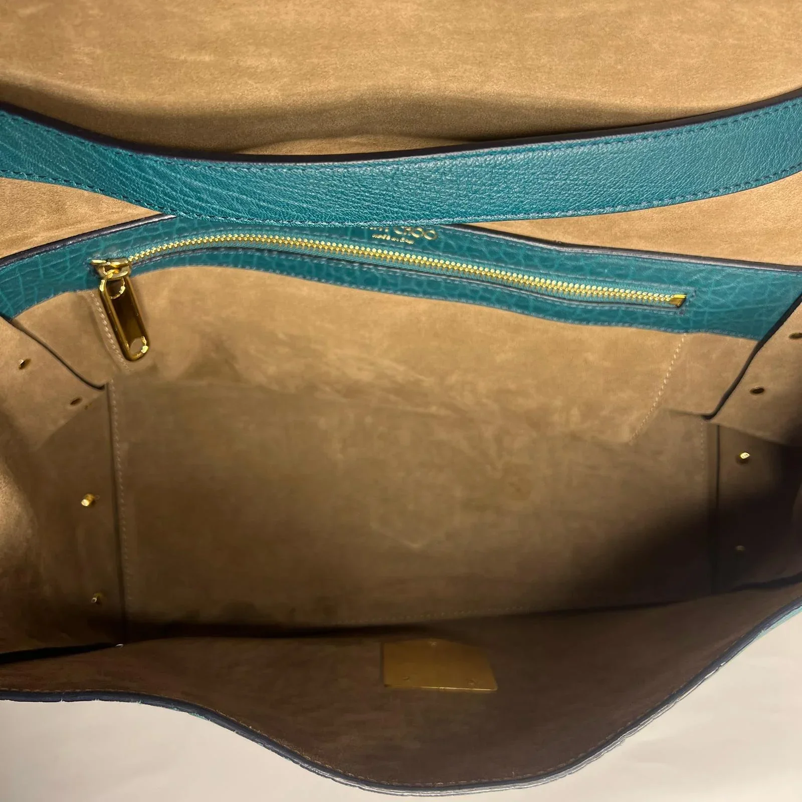 Jimmy Choo Lockett/XB Medium Bag – Teal Leather & Leopard Pony Hair - Image 8