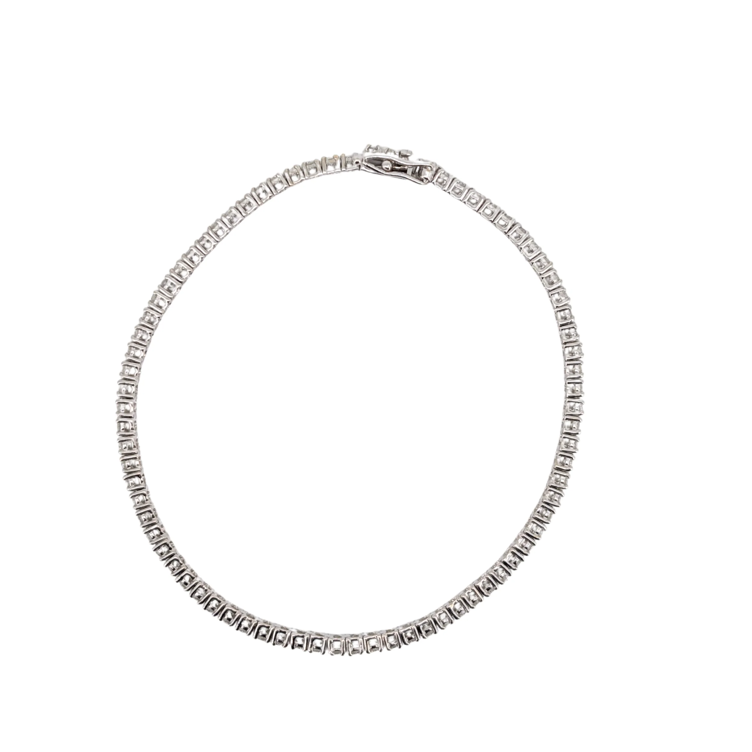 2.00Ct Natural Diamond Tennis Bracelet In 18K White Gold - Image 7