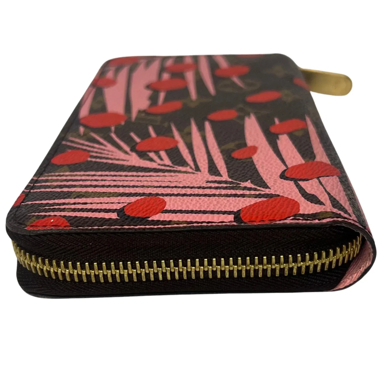 Louis Vuitton Monogram Jungle Dots Sugar Pink Poppy Zippy Clutch Wallet - Image 4