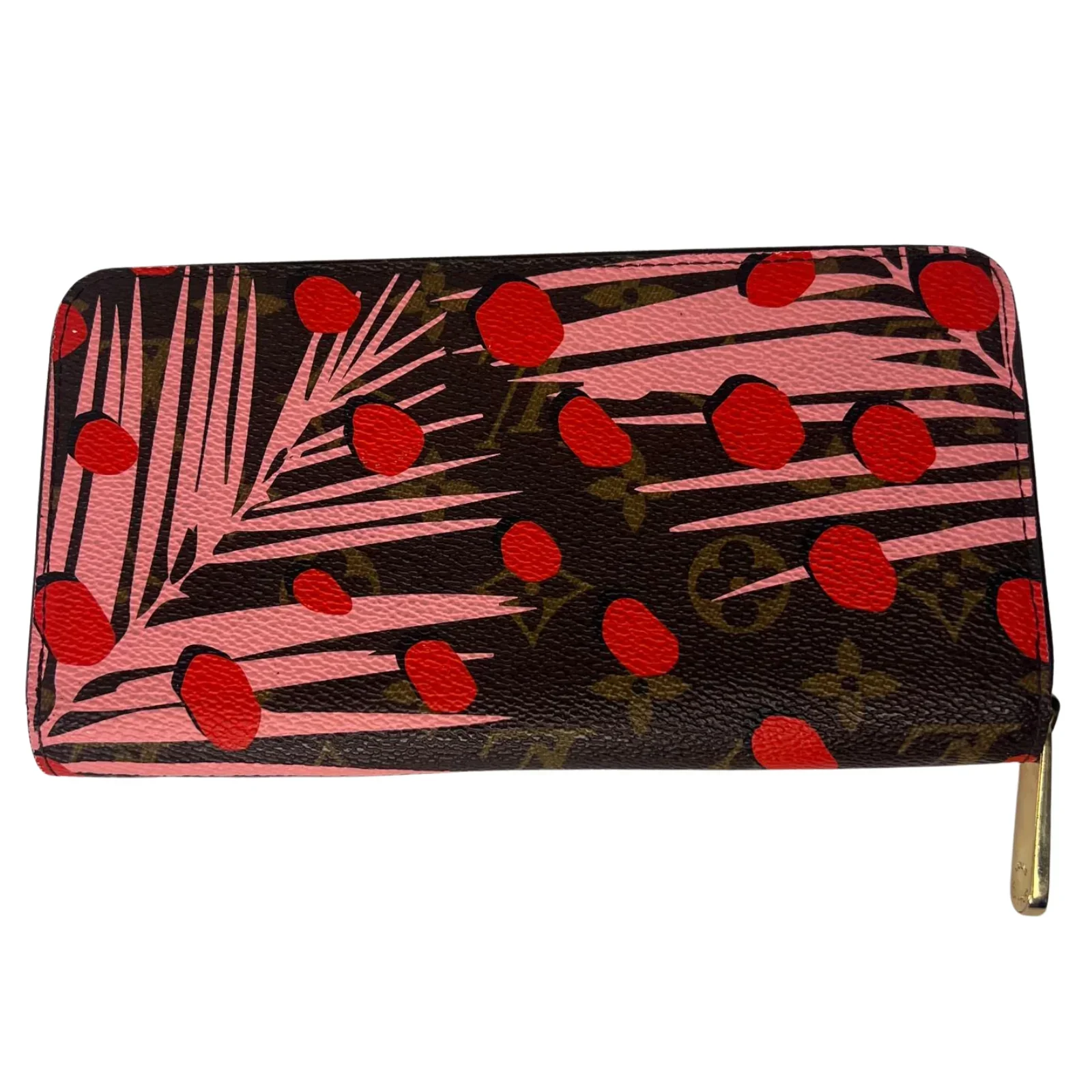 Louis Vuitton Monogram Jungle Dots Sugar Pink Poppy Zippy Clutch Wallet - Image 5