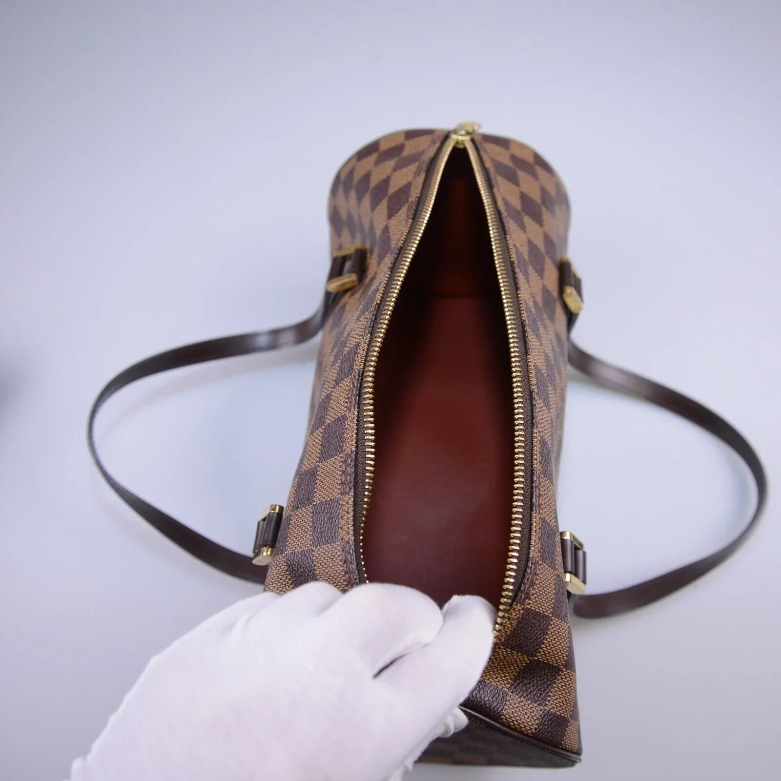 Louis Vuitton Damier Ebene Papillon 30 Monogram Bag With Pouch - Image 12