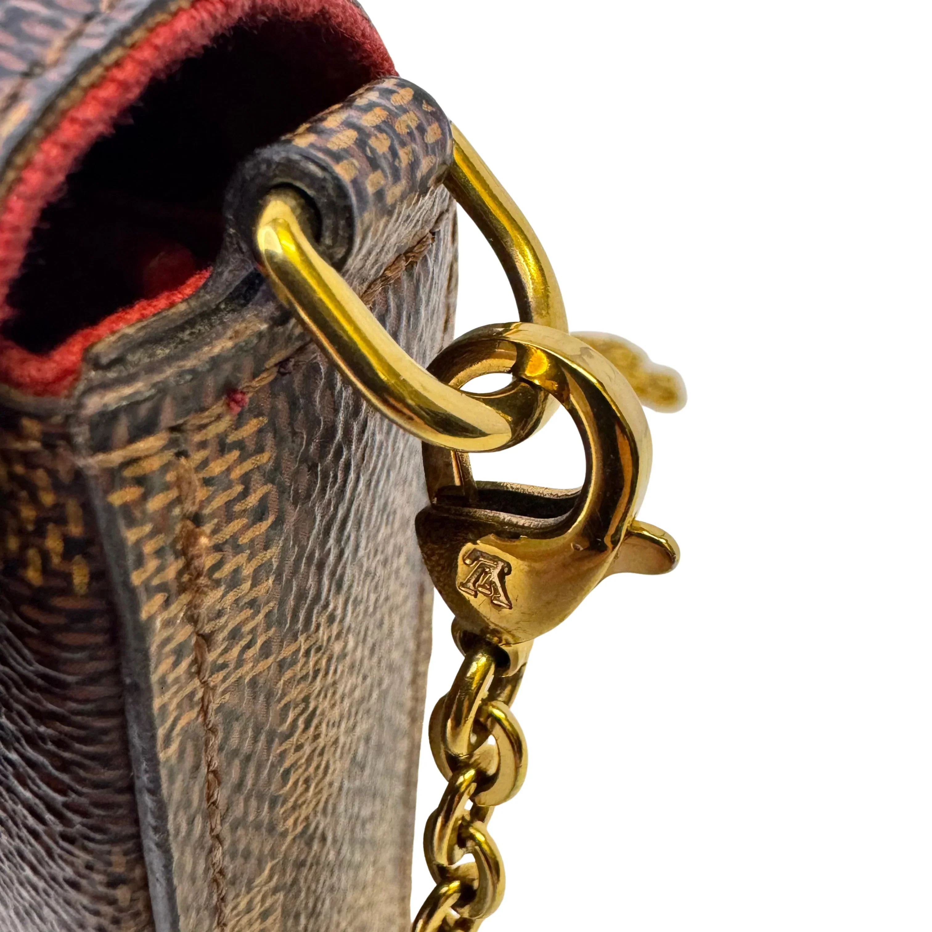 Louis Vuitton Damier Ebene Felicie Pochette Chain Wallet Bag - Image 11