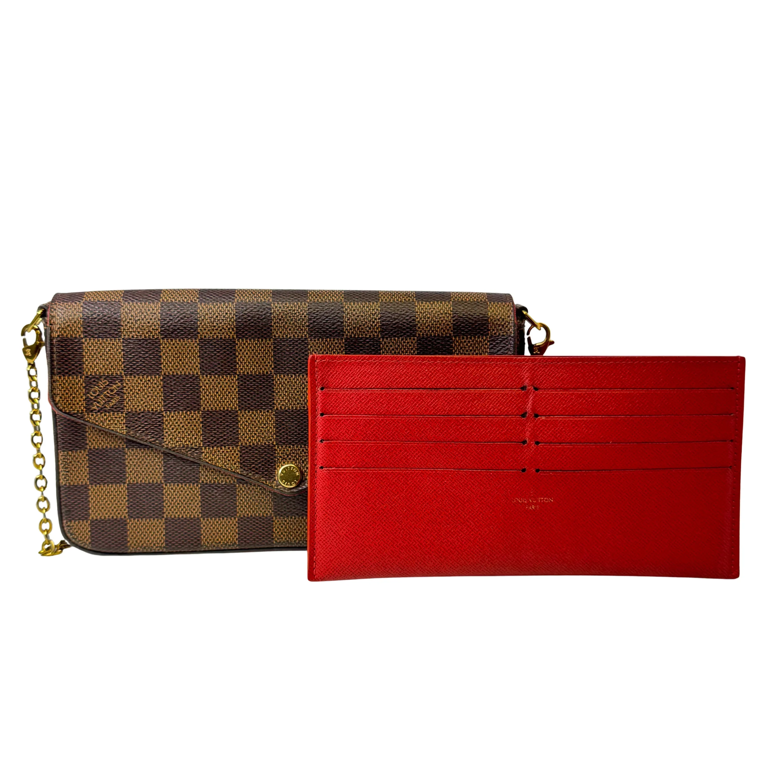 Louis Vuitton Damier Ebene Felicie Pochette Chain Wallet Bag - Image 3