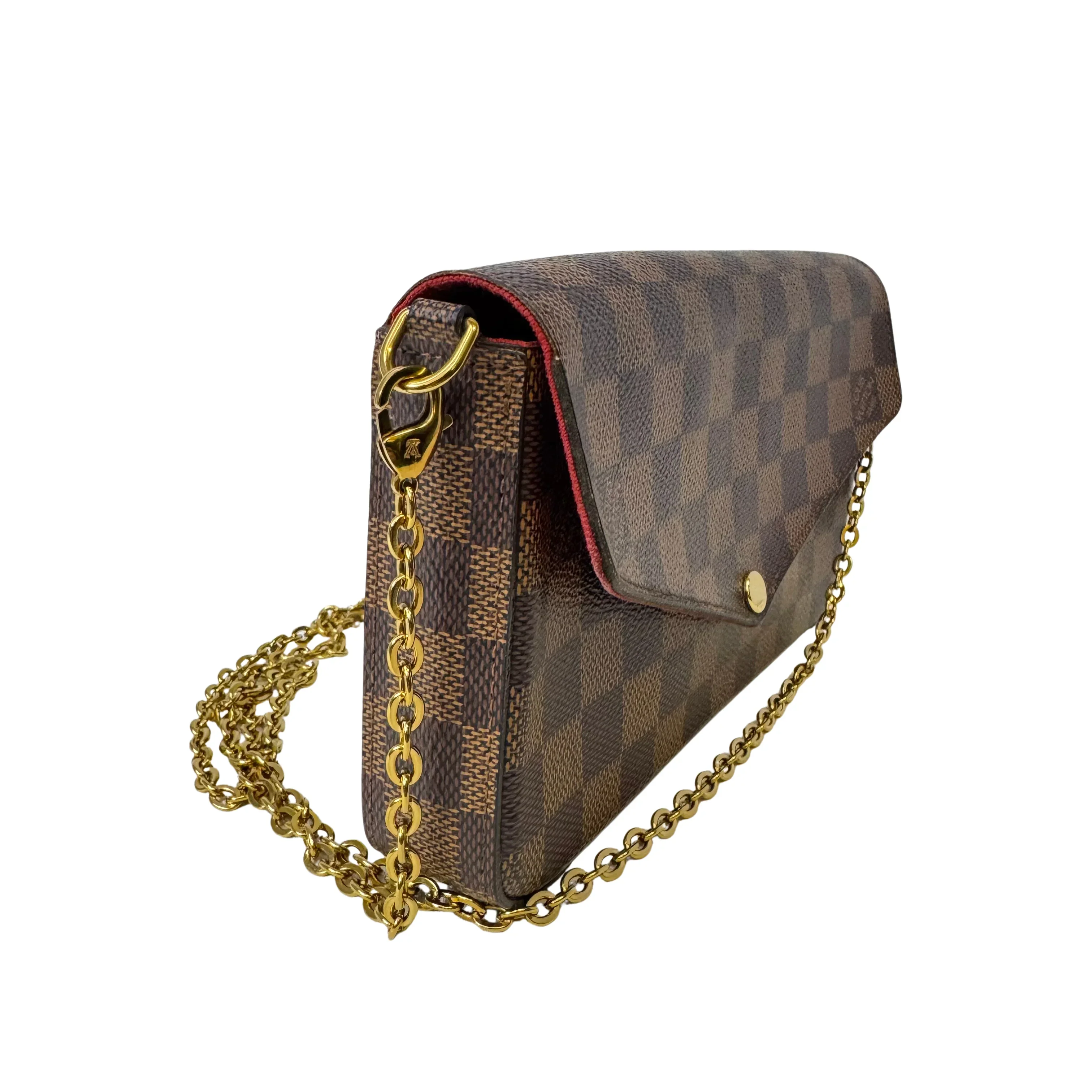 Louis Vuitton Damier Ebene Felicie Pochette Chain Wallet Bag - Image 6