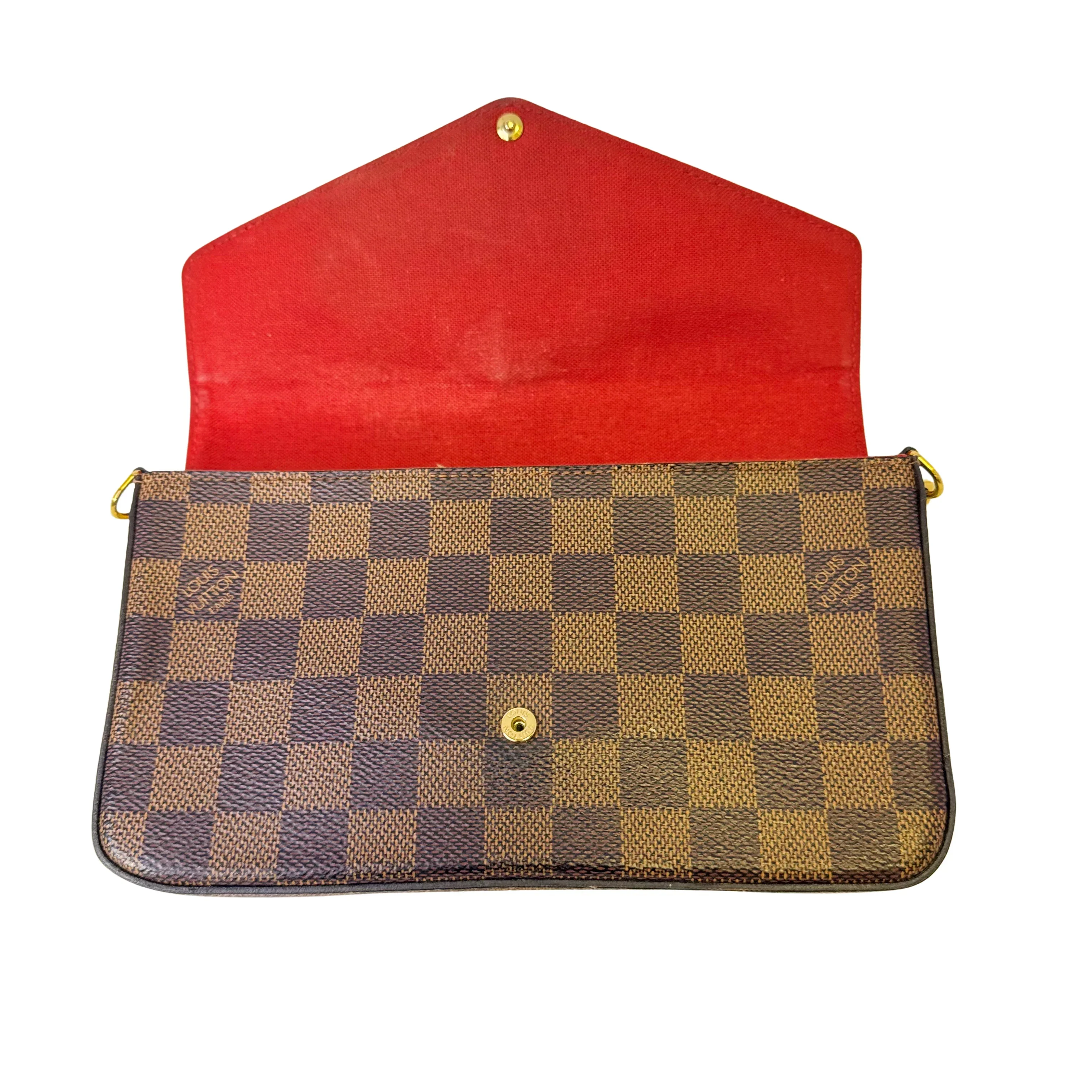 Louis Vuitton Damier Ebene Felicie Pochette Chain Wallet Bag - Image 8
