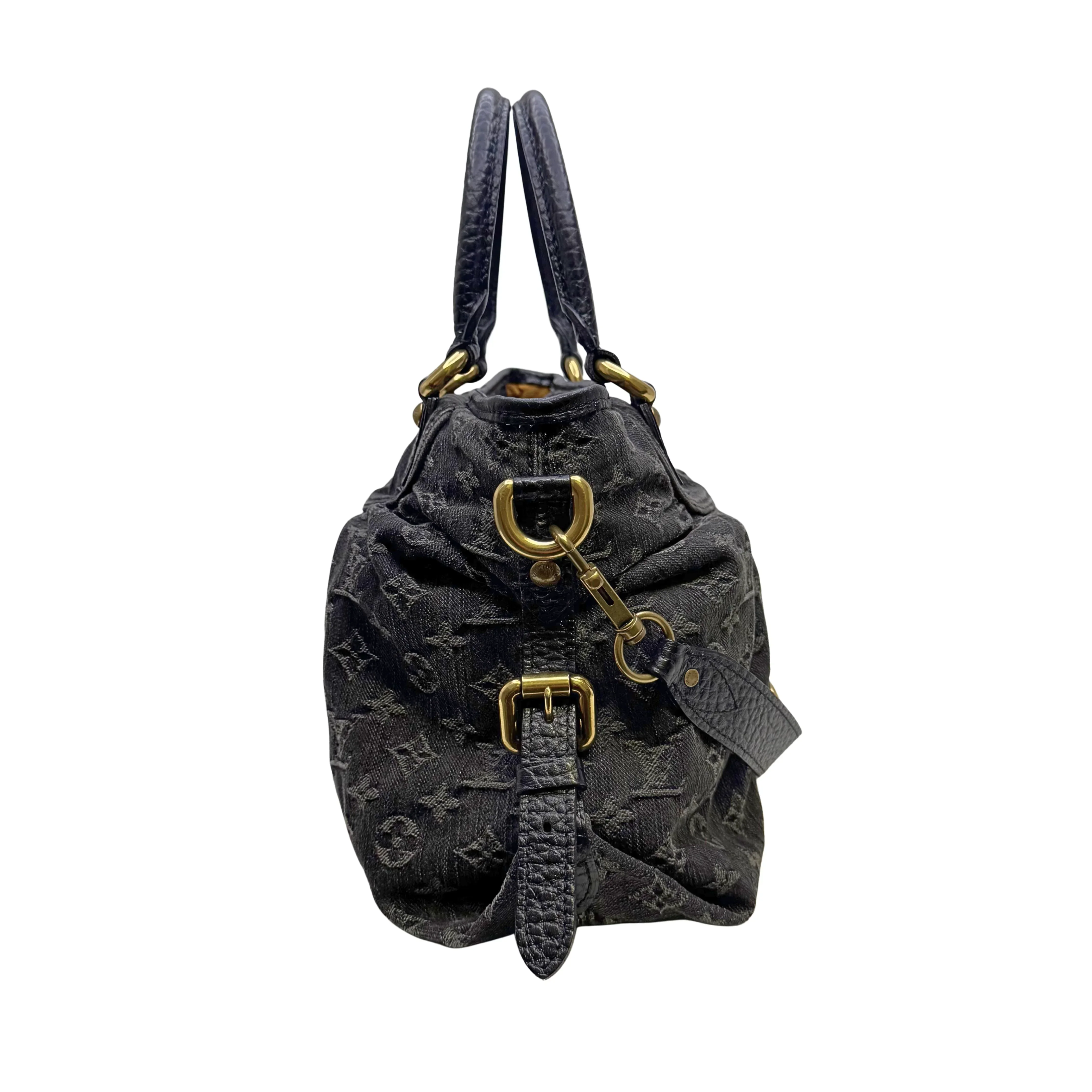 Louis Vuitton Neo Cabby MM Handbag Denim Black - Image 3