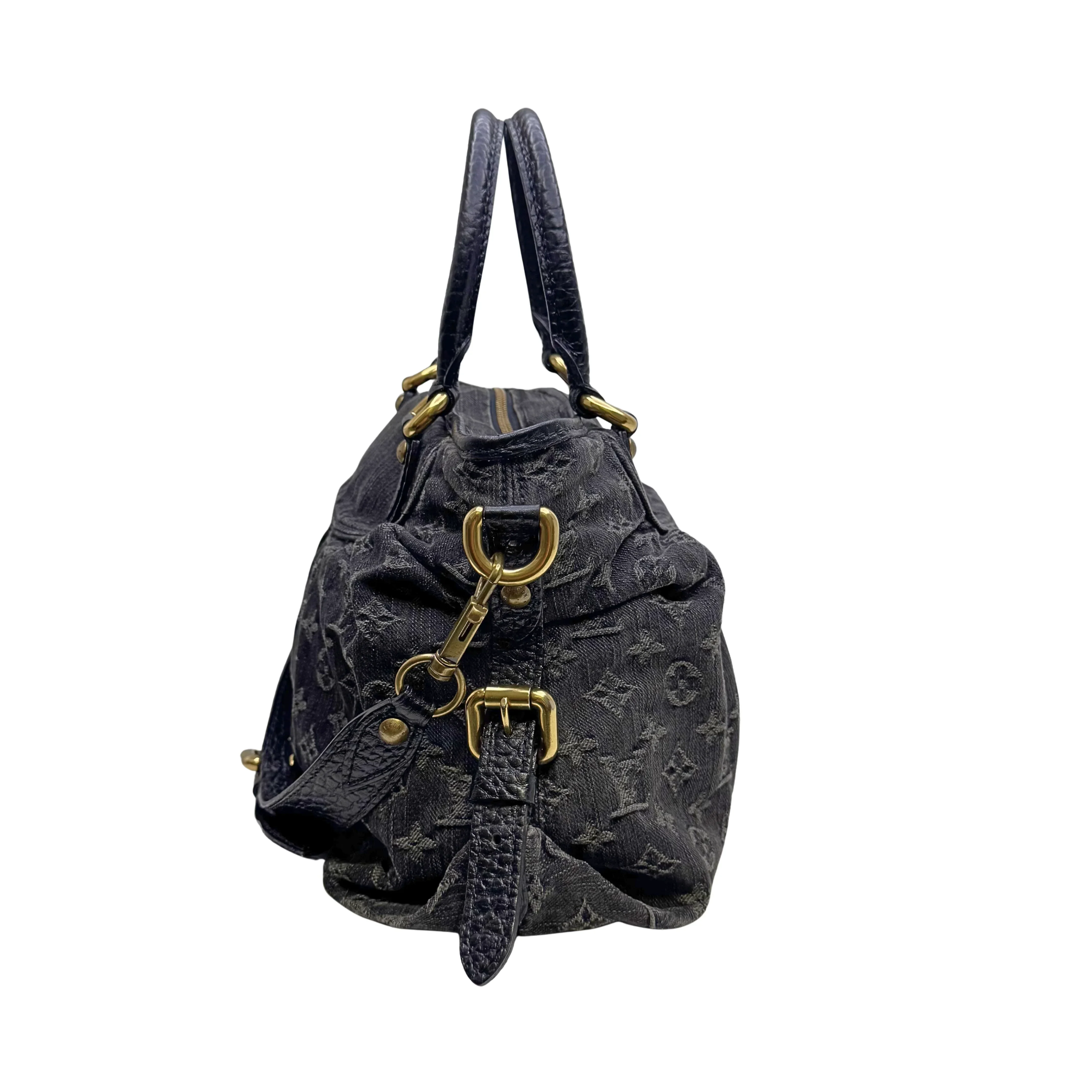 Louis Vuitton Neo Cabby MM Handbag Denim Black - Image 4