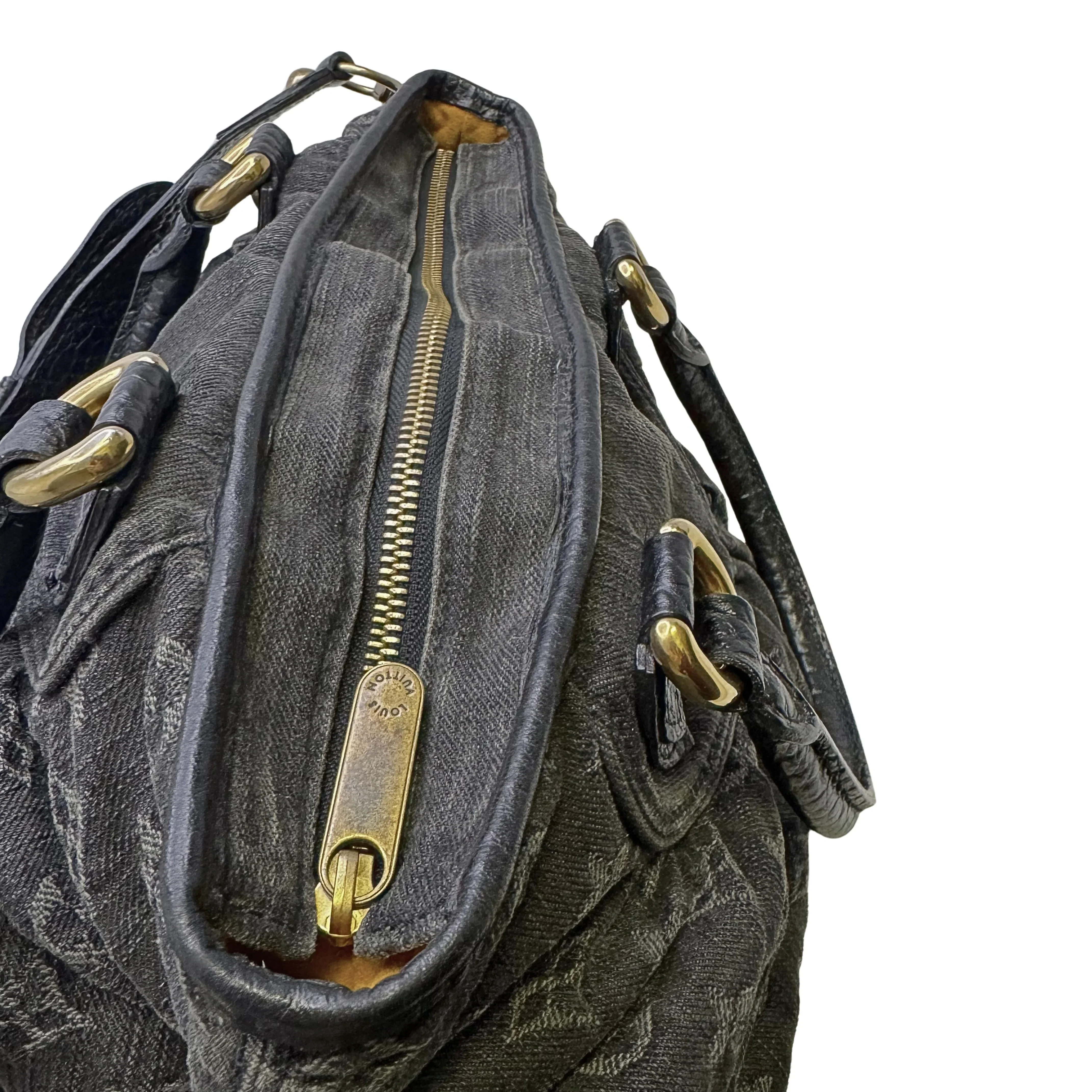 Louis Vuitton Neo Cabby MM Handbag Denim Black - Image 6