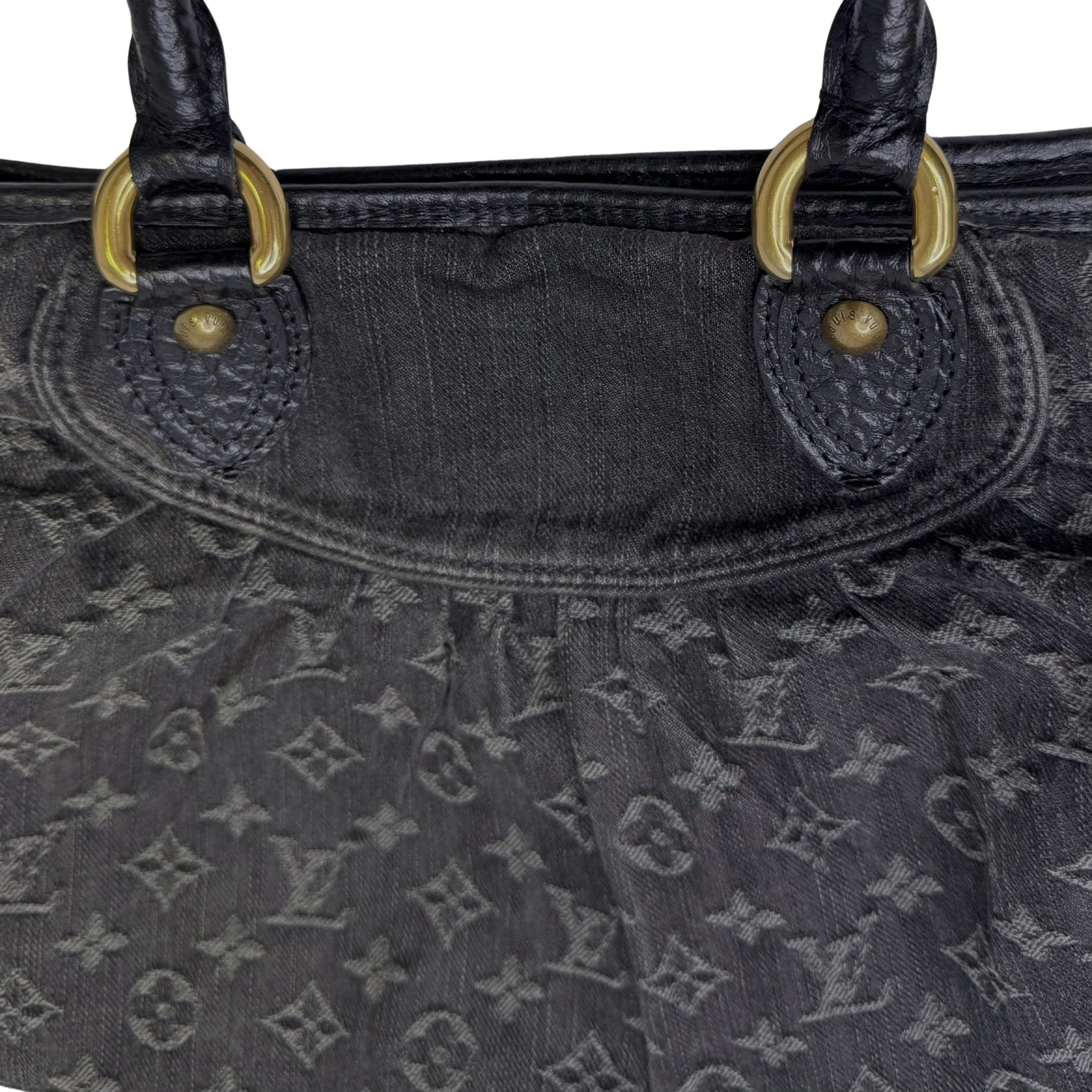 Louis Vuitton Neo Cabby MM Handbag Denim Black - Image 9