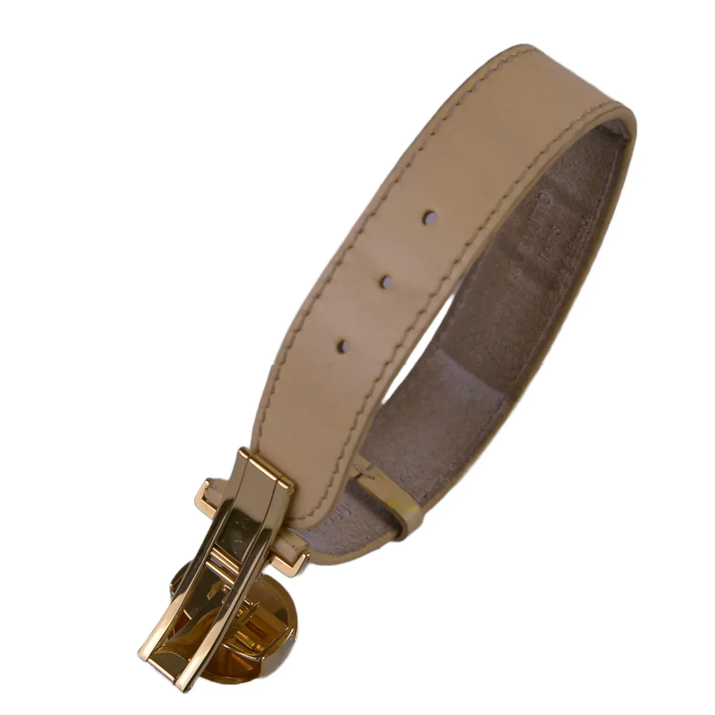 Louis Vuitton Good Luck Monogram Leather Bangle, Beige - Image 4