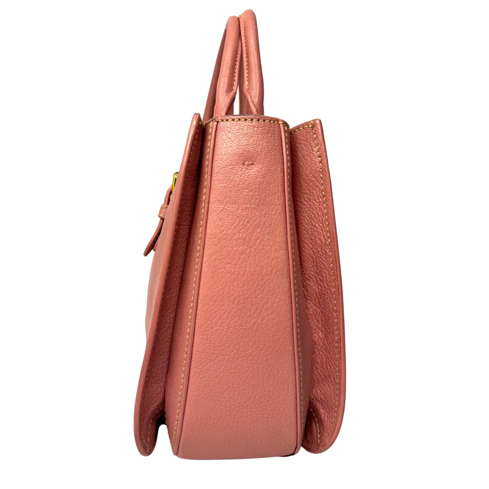 Miu Miu Goatskin Madras Shopping Crossbody Tote Bag Pink - Image 4