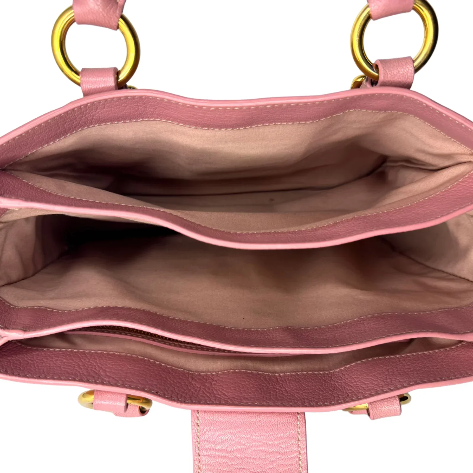 Miu Miu Goatskin Madras Shopping Crossbody Tote Bag Pink - Image 8