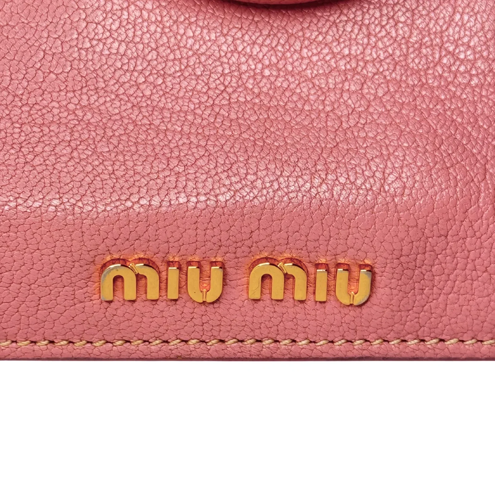 Miu Miu Goatskin Madras Shopping Crossbody Tote Bag Pink - Image 9