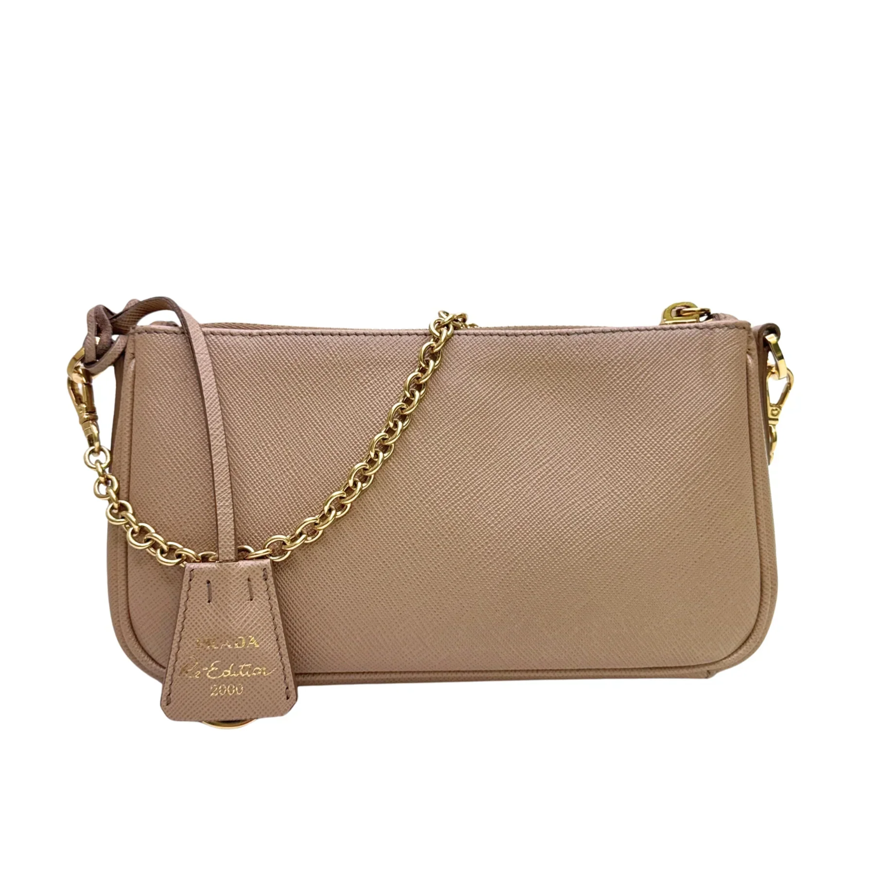 Prada Re-edition Crossbody Bag Leather Beige - Image 3