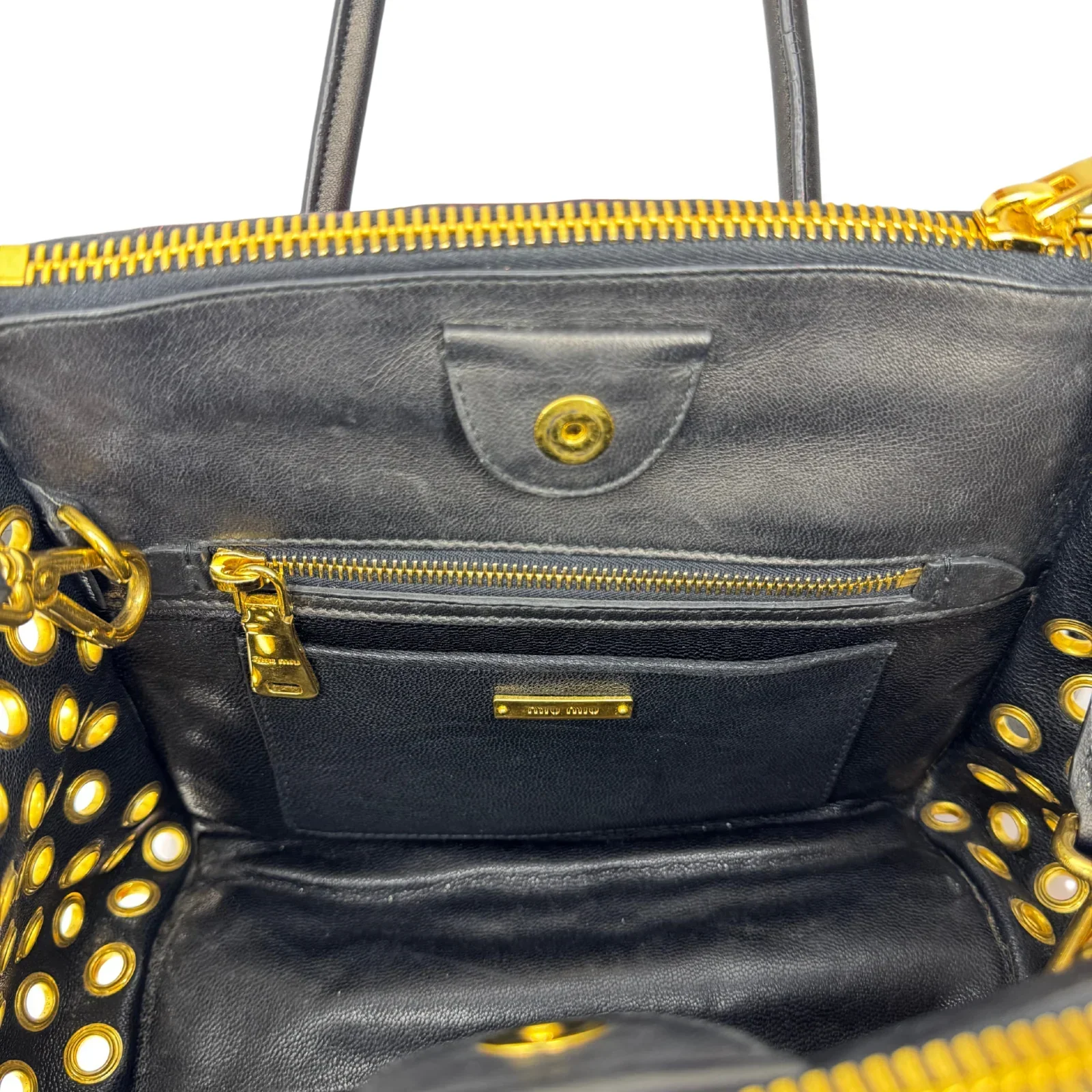 Miu Miu Nappa Biker Bicolor Quilted Leather Bag – Red & Black - Image 12